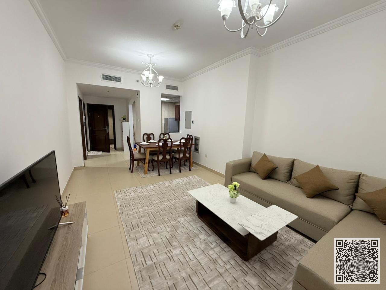 One-bedroom apartment with a living room Fully furnished for monthly rent in Ajman, Al Jurf 2 - Al Yasmin Towers. Fully furnished, at a great price!
