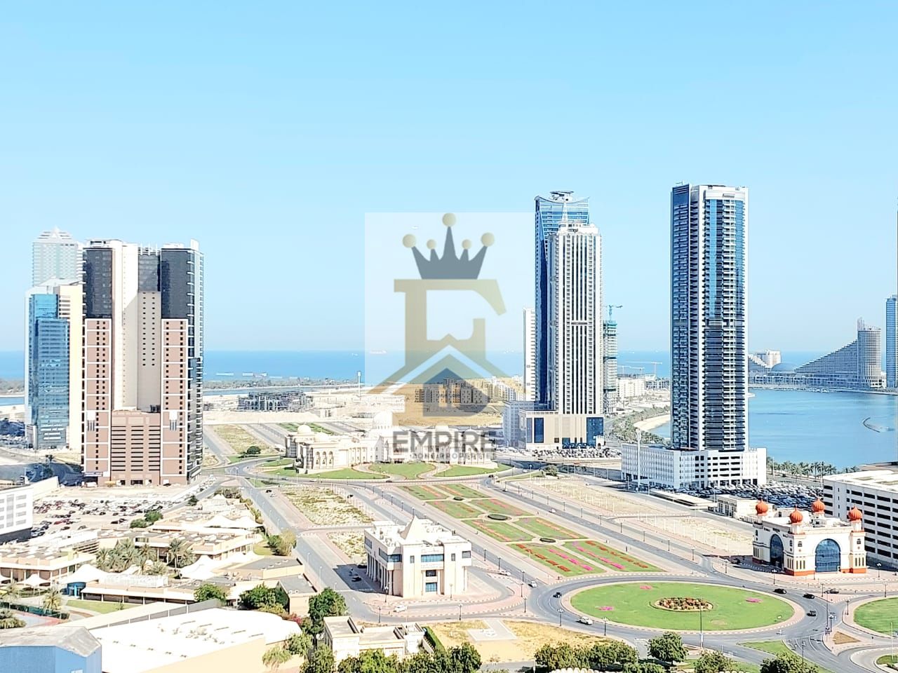 luxury living with huge two balcony sea view wardrobes maid room good finishing Master room gym&pool and maintenance free also kids play area free prime location on main road building near close exit to dubai
