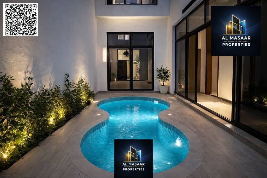Corner villa, two floors and roof, private pool, large area, palace design, luxury finishing, freehold ownership for all nationalities