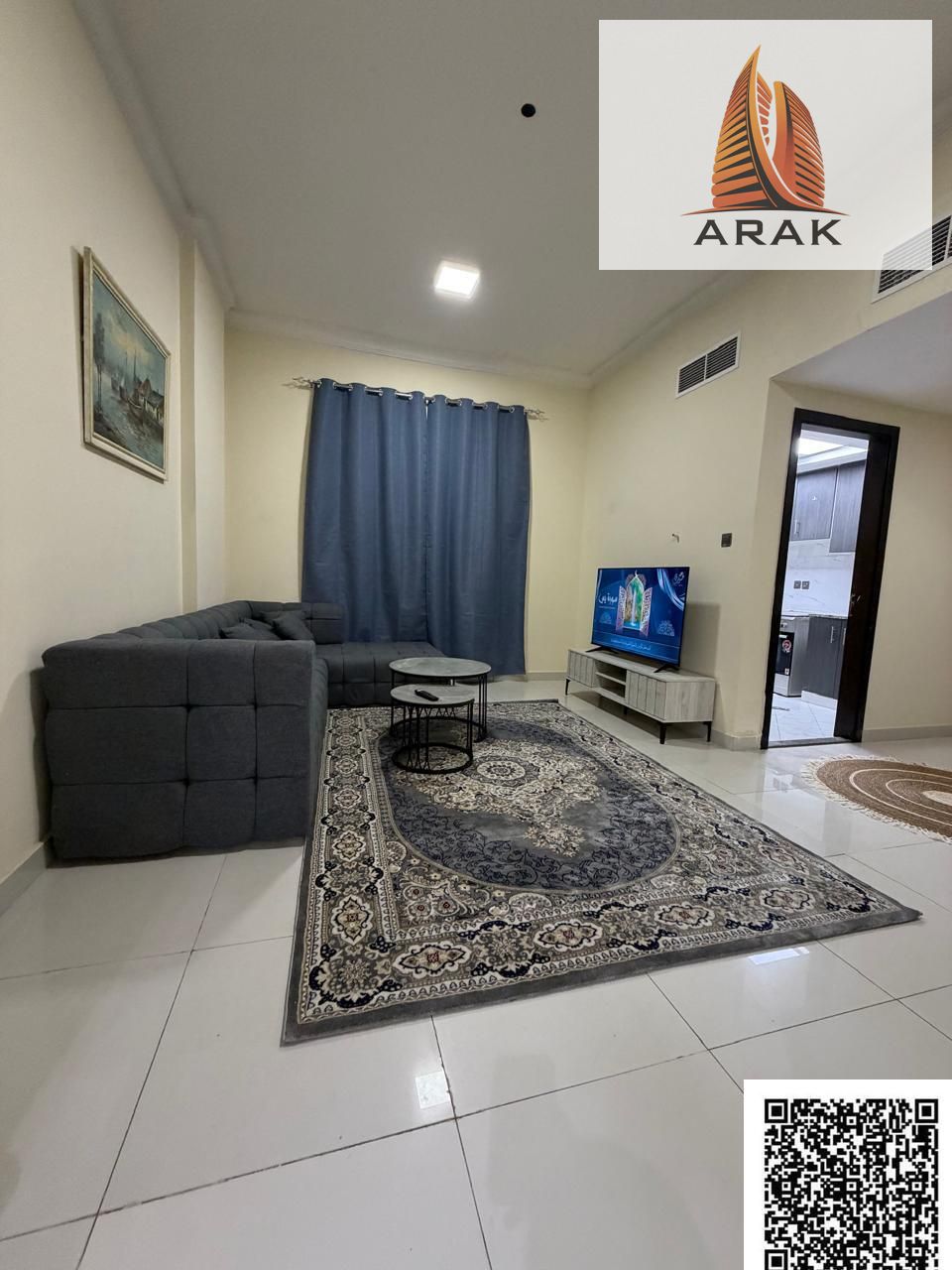 Golden monthly rental opportunity in Ajman – Fully furnished two-bedroom apartment with living room, first tenant, located in Al Mowaihat 2