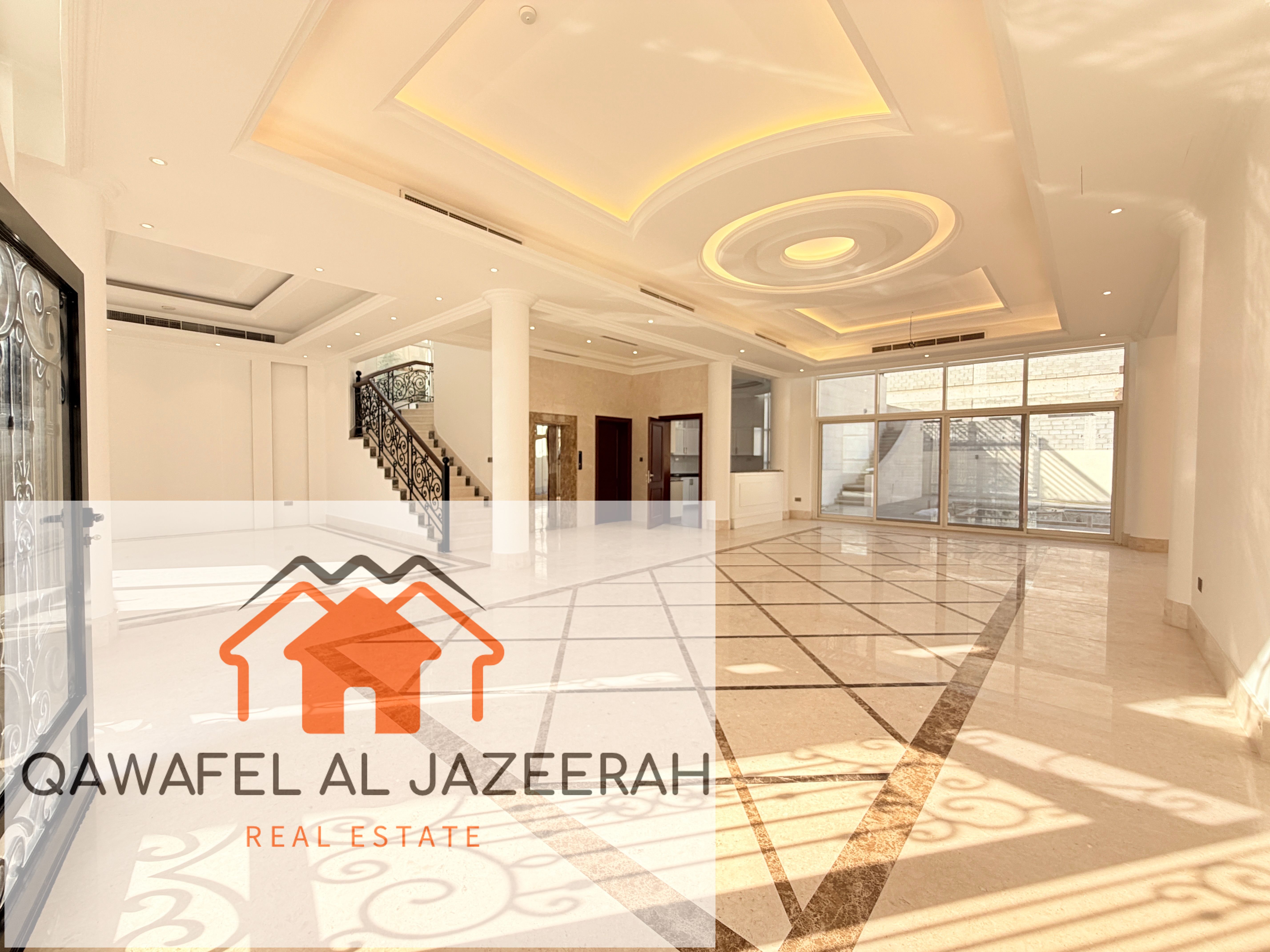 Brand naw villa for rent in al khawaneej ( 4bedroom + hall + 2 majlas + swimming pool + service block )