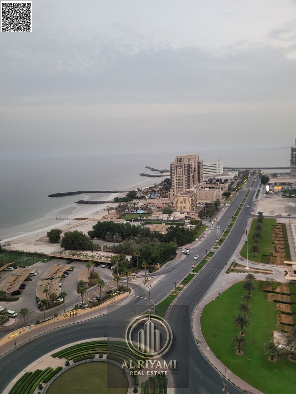 Furnished one-bedroom apartment, first occupancy, on Ajman Corniche with a sea view
