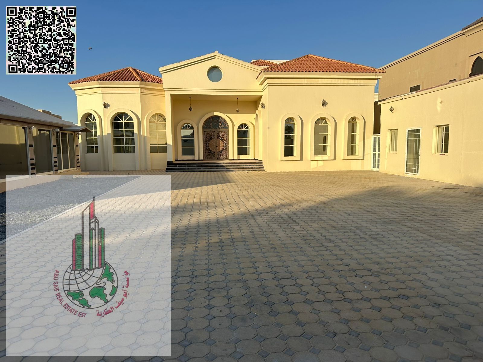 Villa for sale in Al Raqaib 1, Ajman Super Deluxe (Ground floor + Annex + Large Yard) Corner plot on two paved streets