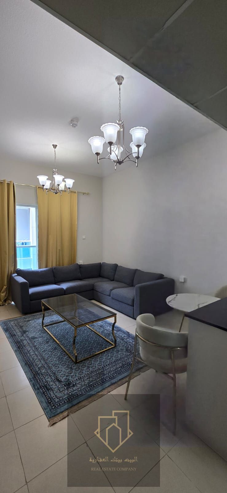 Resale with a 185,000 AED down payment: One-bedroom, one living room apartment at City Tower Apartments, 2 bathrooms, balcony, parking, fully furnished, ready for immediate handover, practical and comfortable layout.