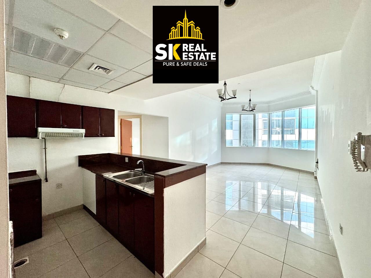 HOT OFFER LUXURY 1BHK APARTMENT IN 39K IN 4CHEQUES+ GYM -SWIMMING POOL FREE ONLY FOR FAMILY WITH OPEN KITCHEN EASY EXIT TO DUBAI