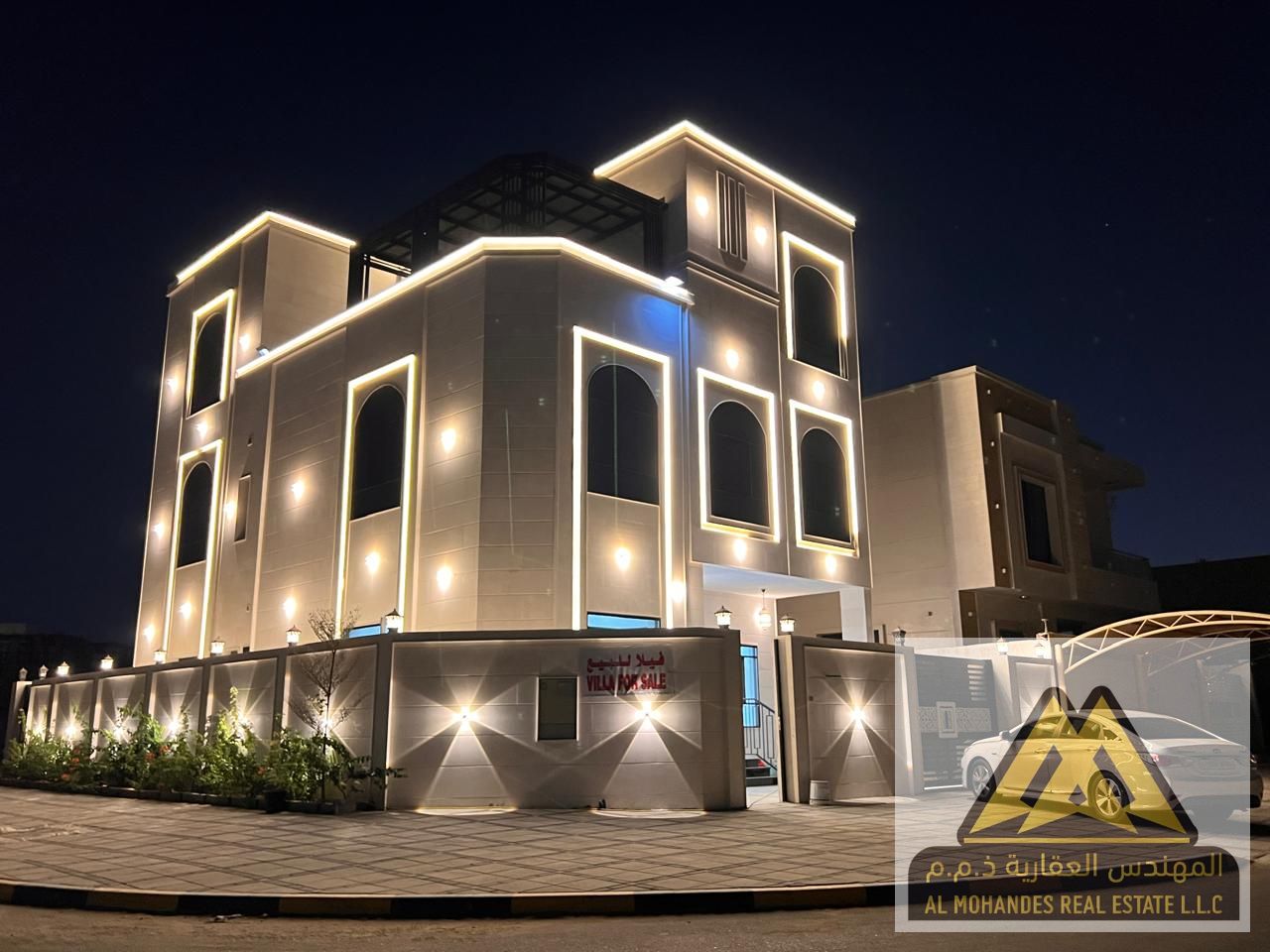 Luxury Elegant Villa for Sale in Al Amera Ajman – 7 Master Bedrooms, Majlis and Family Living Room, Rooftop with Shaded Balcony, German Kitchens, e