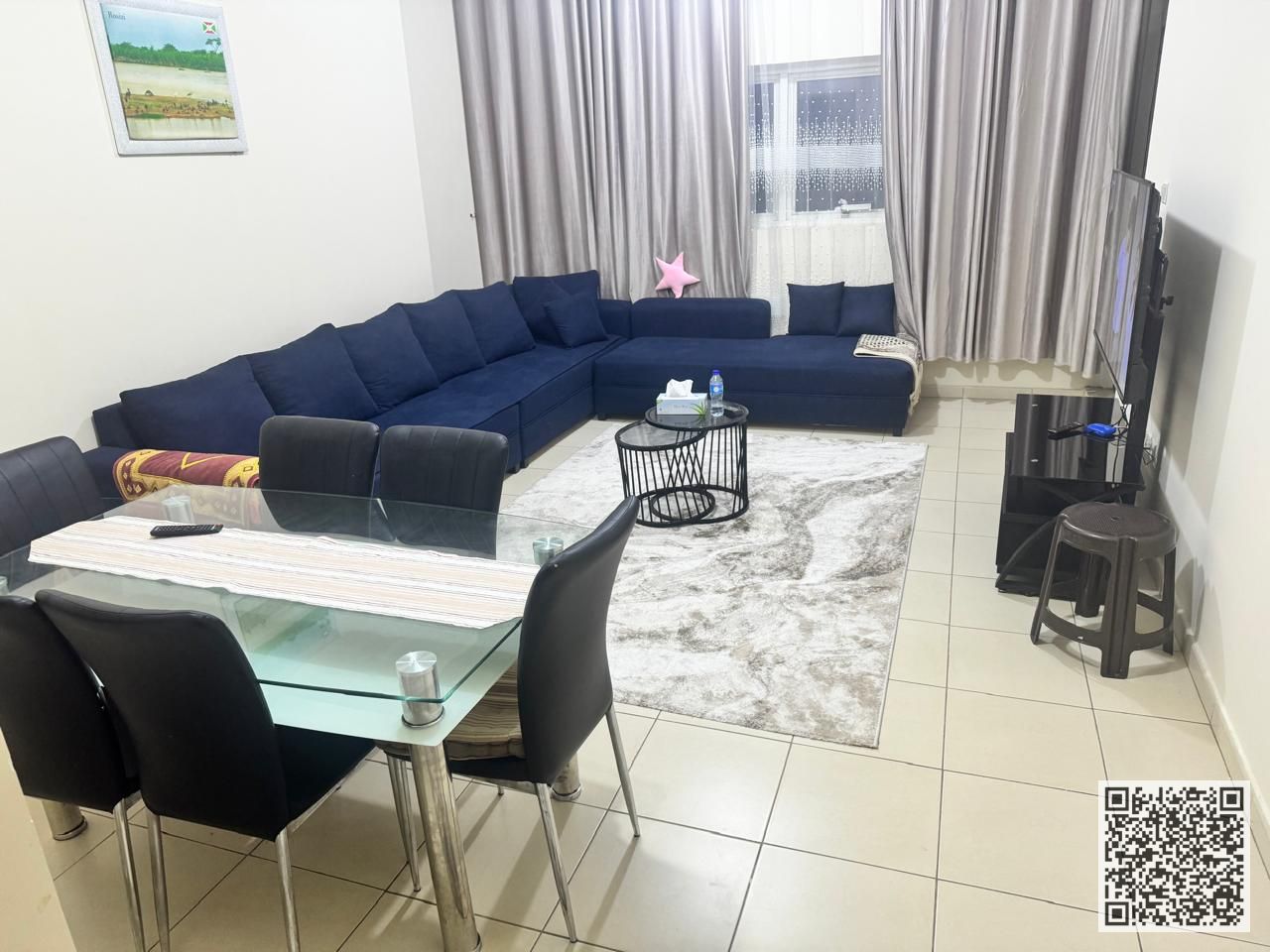 Luxury VIP Apartment Two bedrooms and a living room, fully furnished to the latest international standards, available for monthly rent in Ajman -