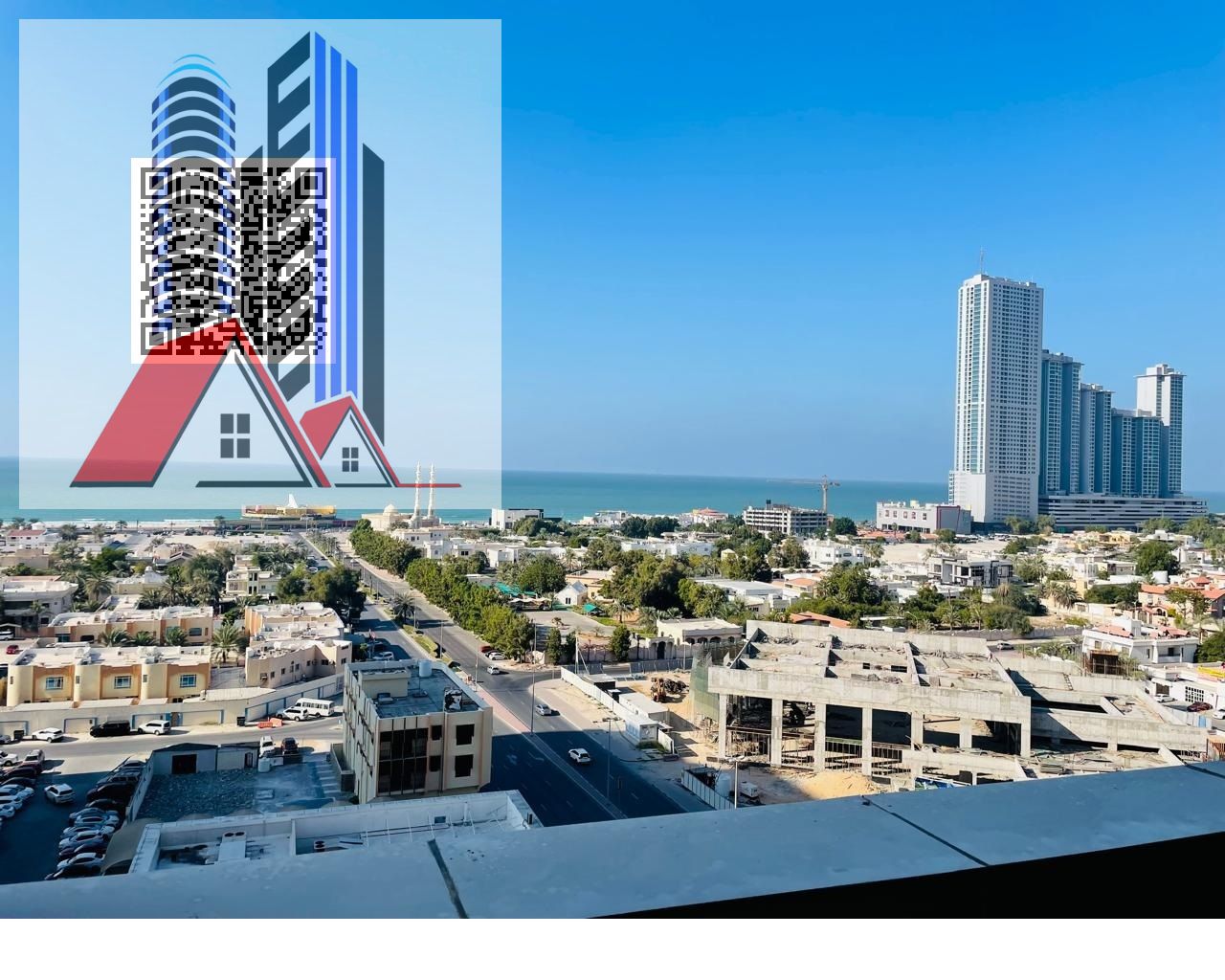 Spacious 1 Bedroom Apartment with Sea View in Ajman One Tower.