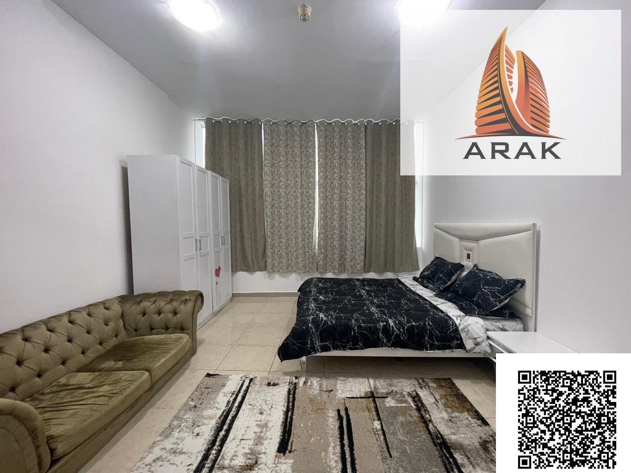 One bedroom apartment for monthly rent in Ajman, located in Al Andalus 4 Building,