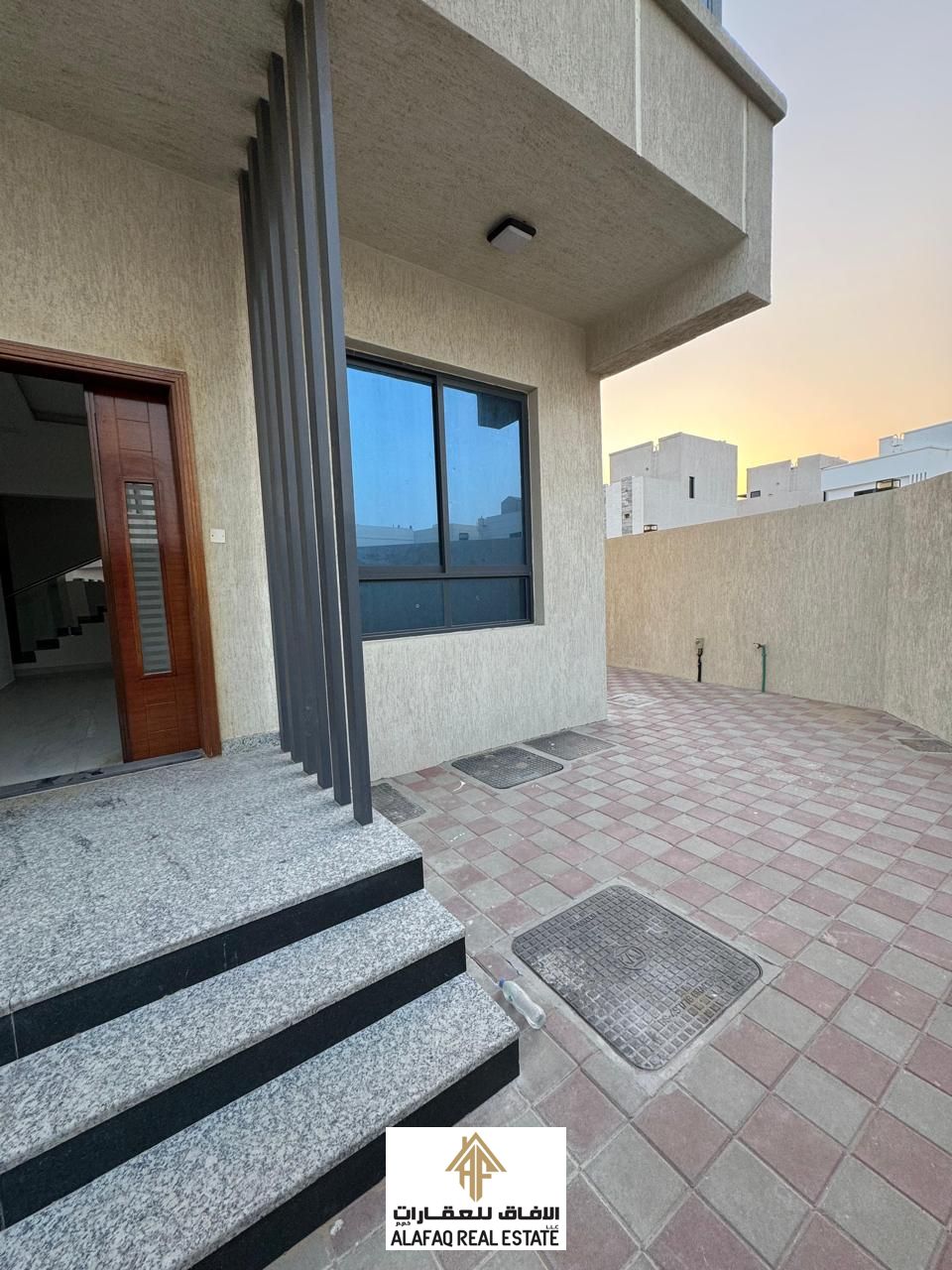 Luxury Villa for Sale in Al Zahia, Ajman featuring a spacious modern design with 5 master bedrooms, luxurious guest majlis, bright family living hall,