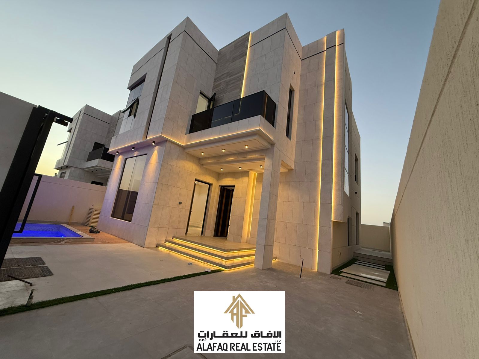 Luxury Two-Storey Villa for Sale in Al Helio 2, Ajman featuring super deluxe finishing, 4 master bedrooms, elegant guest majlis, spacious family hall,