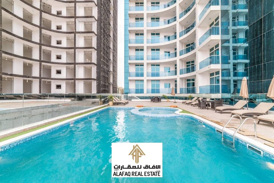 Super Deluxe 1-Bedroom Apartment for Rent in Al Waha Tower 1, Ajman – Includes Utilities, Pool, Gym, Parking, Prime View