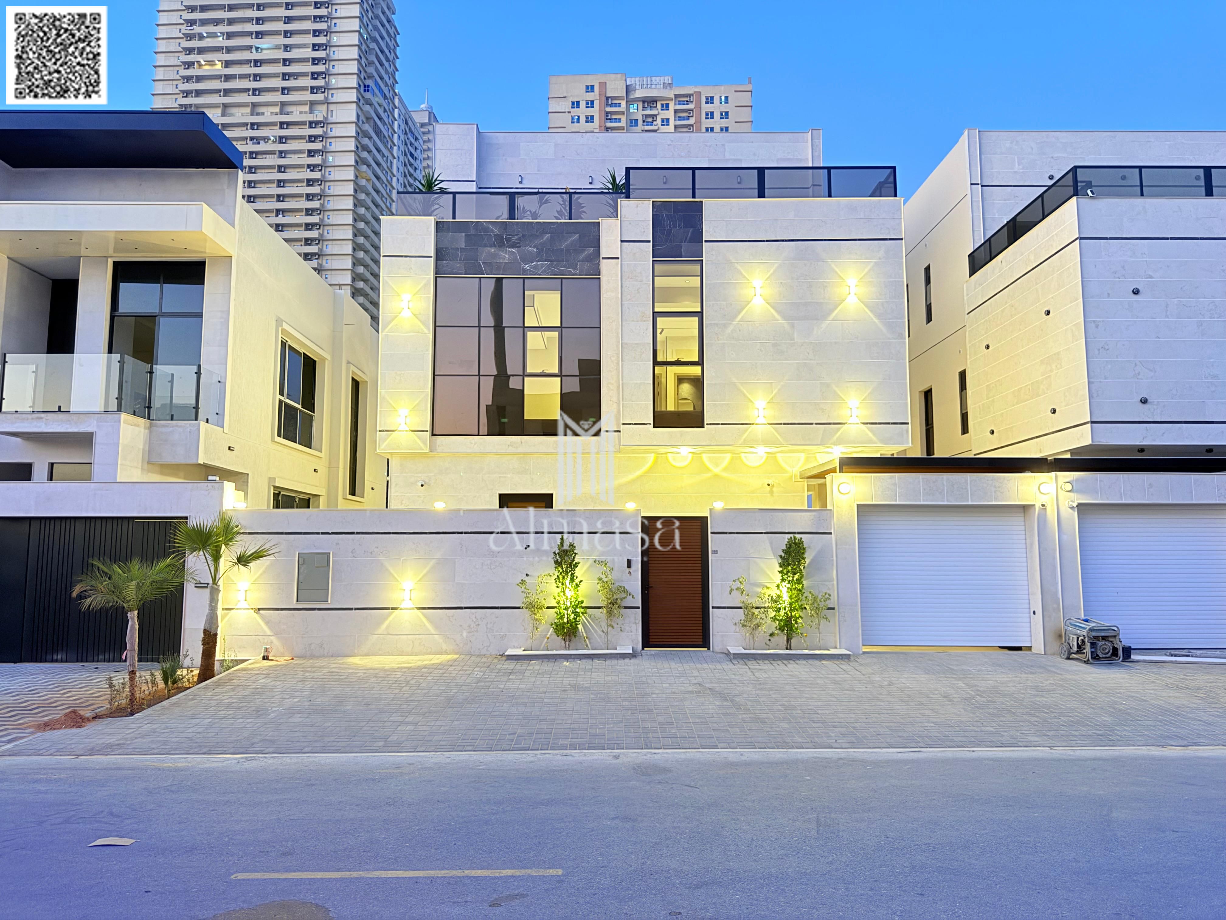 An opportunity to own a luxurious villa with a modern design and spacious areas, at a price that includes electricity and air conditioning.