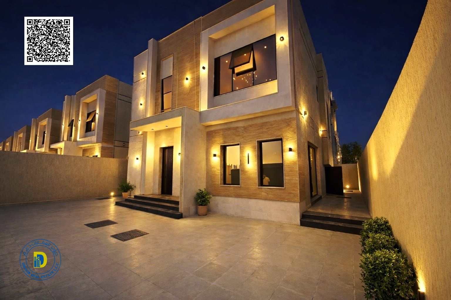 In Al-Haliou, for those who appreciate luxury, a luxurious 3-bedroom villa, including registration fees, electricity, and water.