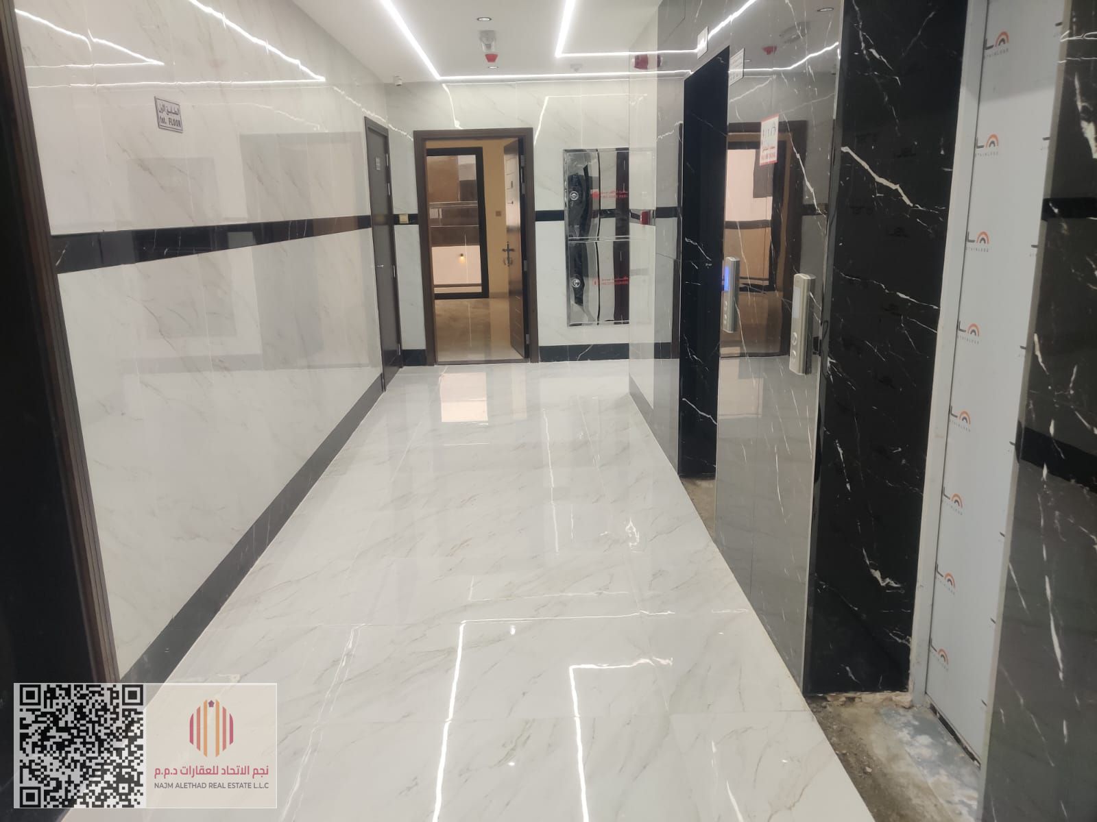 A two-bedroom apartment with a living room – first occupant, available for annual rent in Ajman – Al Jurf 3, featuring a very prime location with an e
