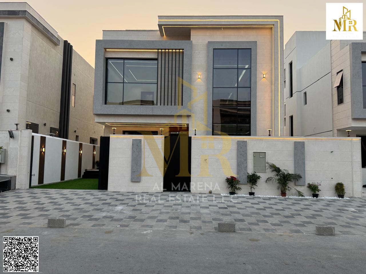 Luxury villa for sale with private pool in Al Zahia, excellent and secure location, large area, modern design, close to all main roads, parking, near