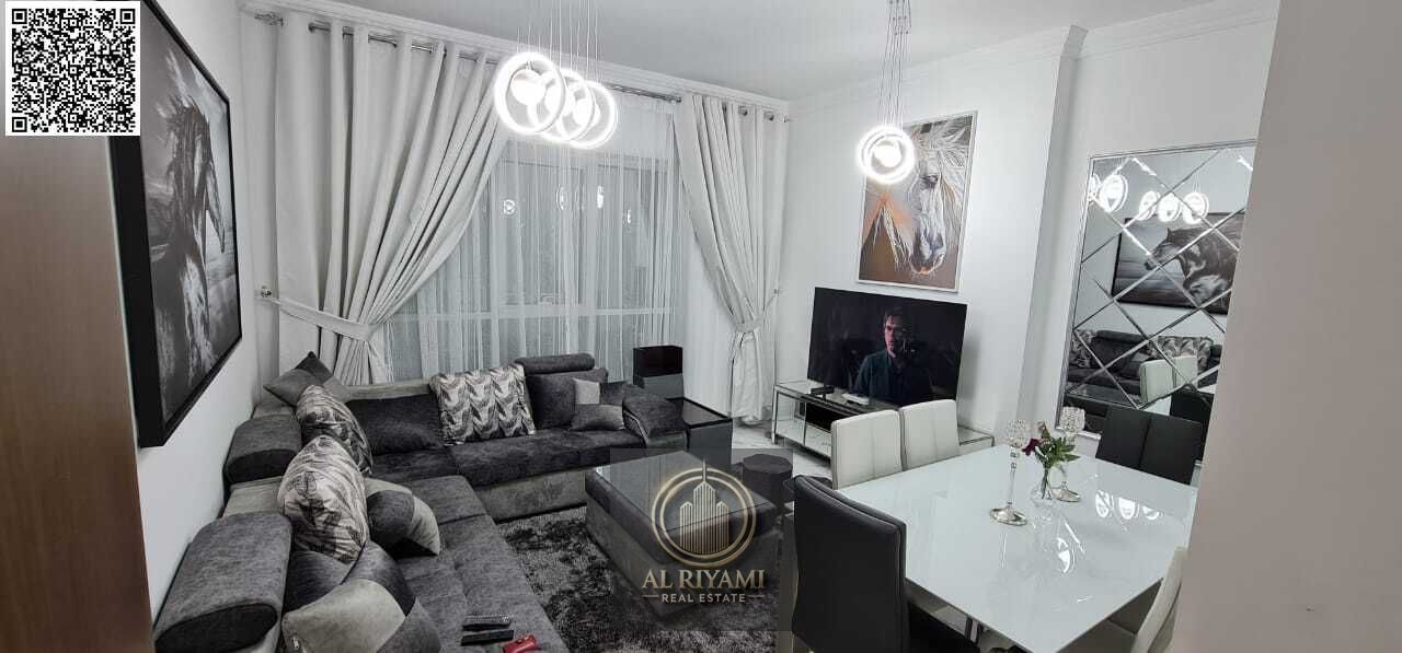 Furnished one bedroom and living room with gym and swimming pool in Ajman, in the Oasis Towers