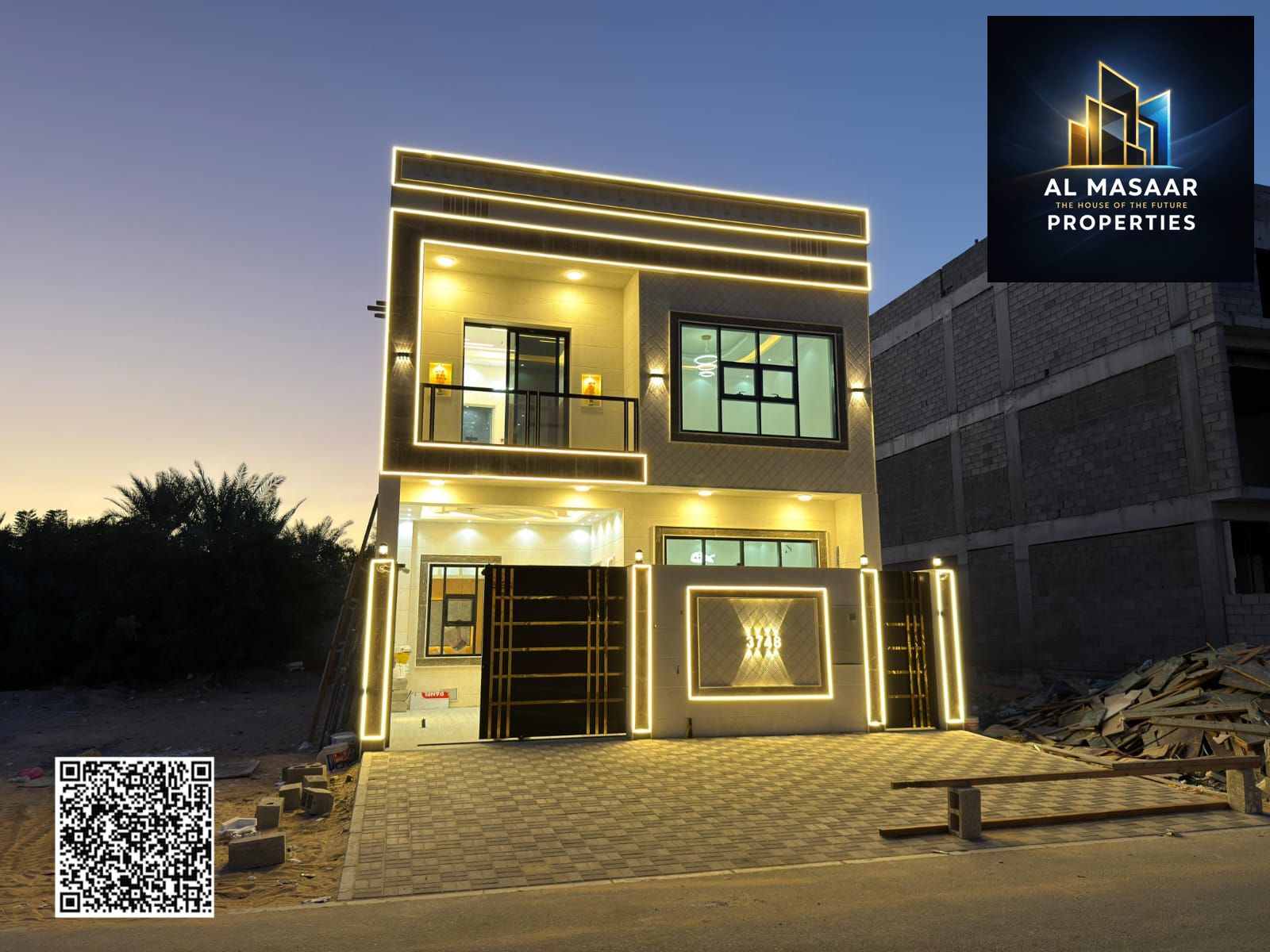 Own a villa with two floors and a roof, custom finishing, excellent location. Villa size: 1750 sq ft