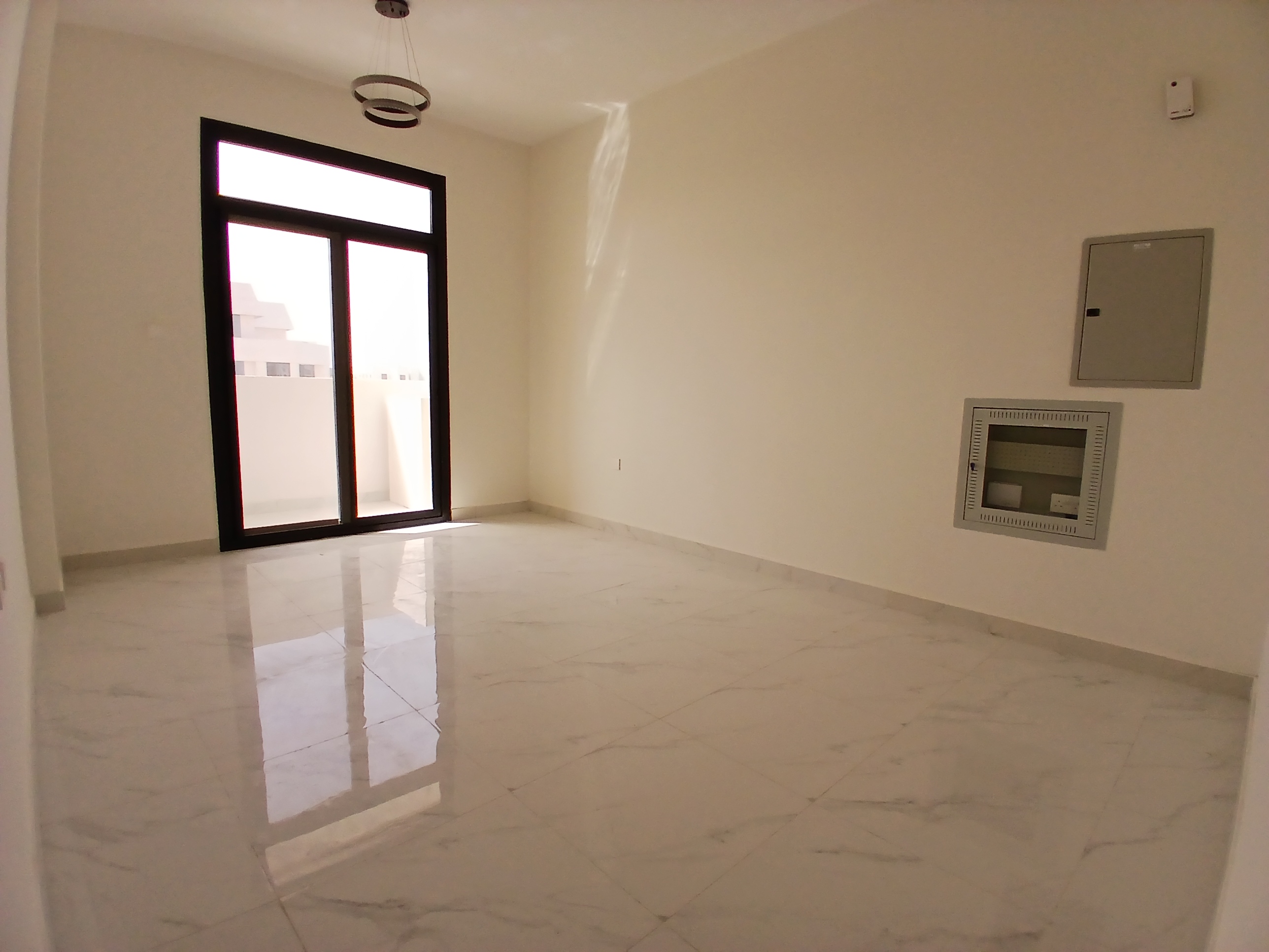 Well maintained ||_Brand new Very specious one Bedroom || with balcony 6 cheq on road building al jada outside