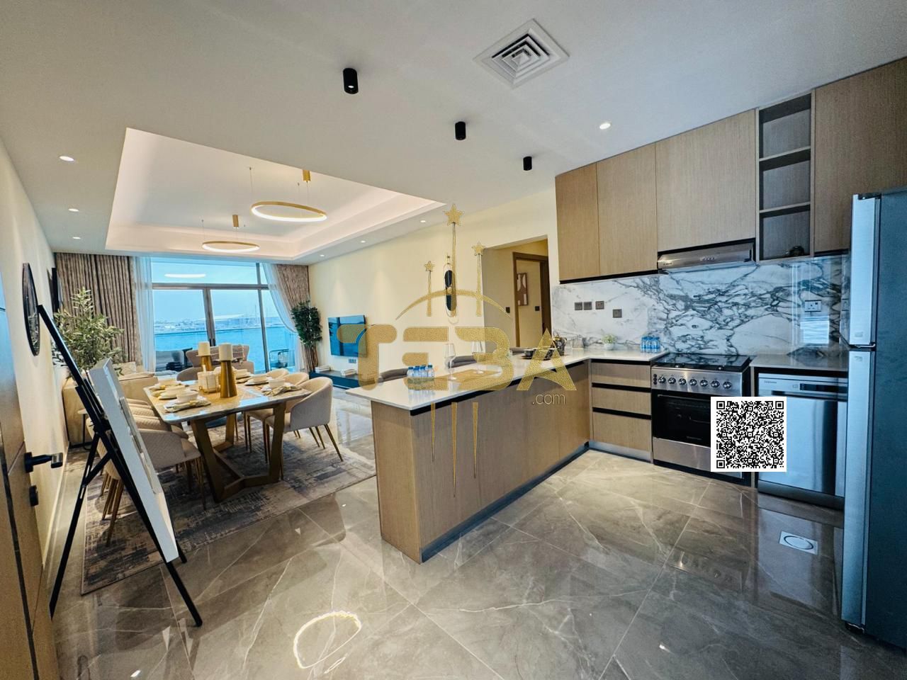 Apartment for sale under construction – direct view of the creek – Ajman Creek Tower. A modernly designed apartment in a strategic location, ideal for