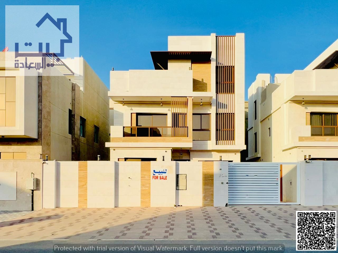 For sale: Modern villa, Al Bahia Ajman, included registration fees (two floors and a roof) one minute from Mohammed Bin Zayed Road, freehold