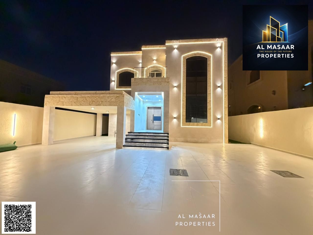Villa for sale – Al Muwaihat 1, Ajman, behind Nesto. Prime location, ready to move in. Luxurious design, includes electricity, water, and air conditio