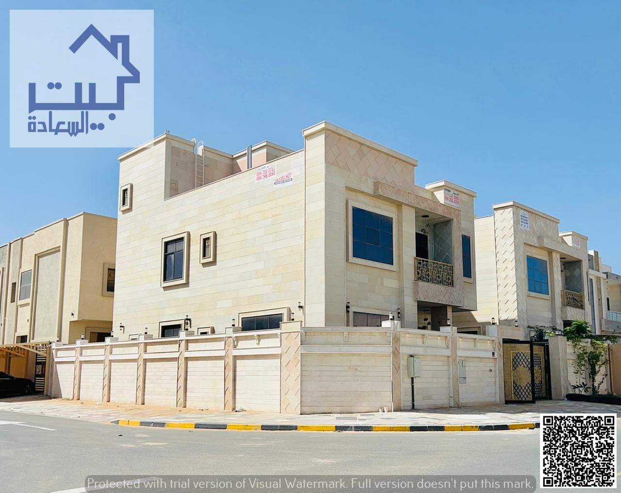For Rent: Modern villa, Al Zahia Ajman, corner unit, second occupancy (two floors and a roof) opposite services, good price