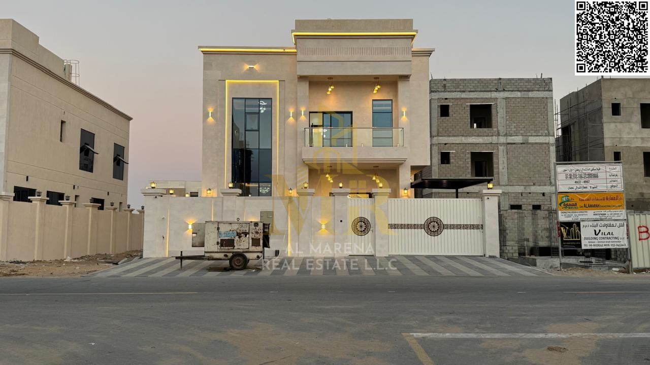 Luxury Villa in Al Helio 2 on Street & Alley | 3,014 Sqft Land | 2 Floors + Roof | 5 Master Bedrooms | Majlis & 2 Halls | Large Modern Kitchen | AED 2