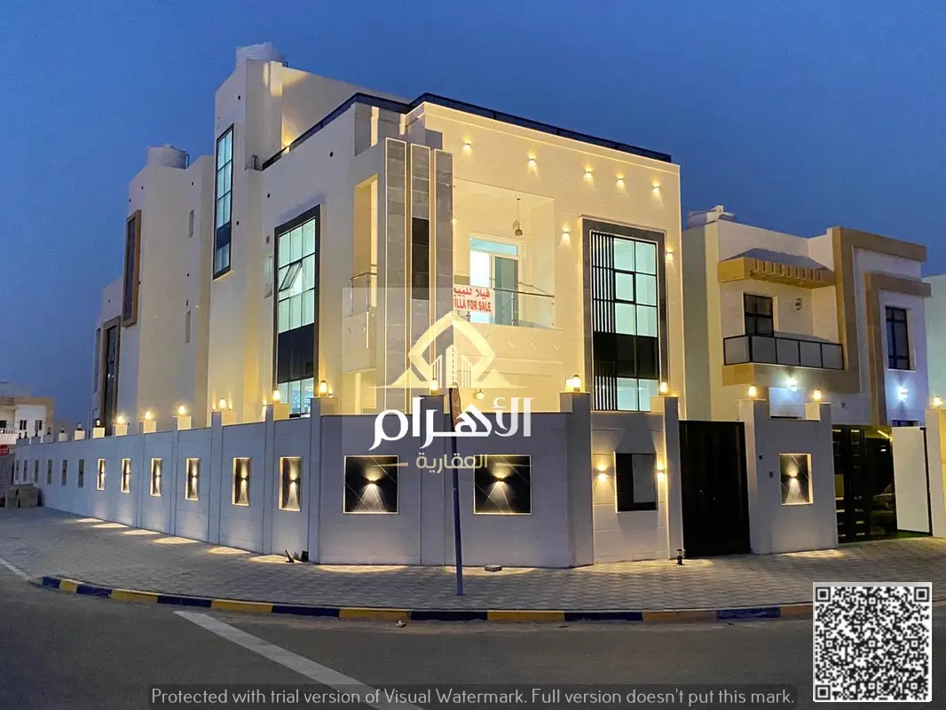 Corner villa with high-end finishes, located on a main street close to all services. Freehold ownership available to all nationalities in one of Ajman