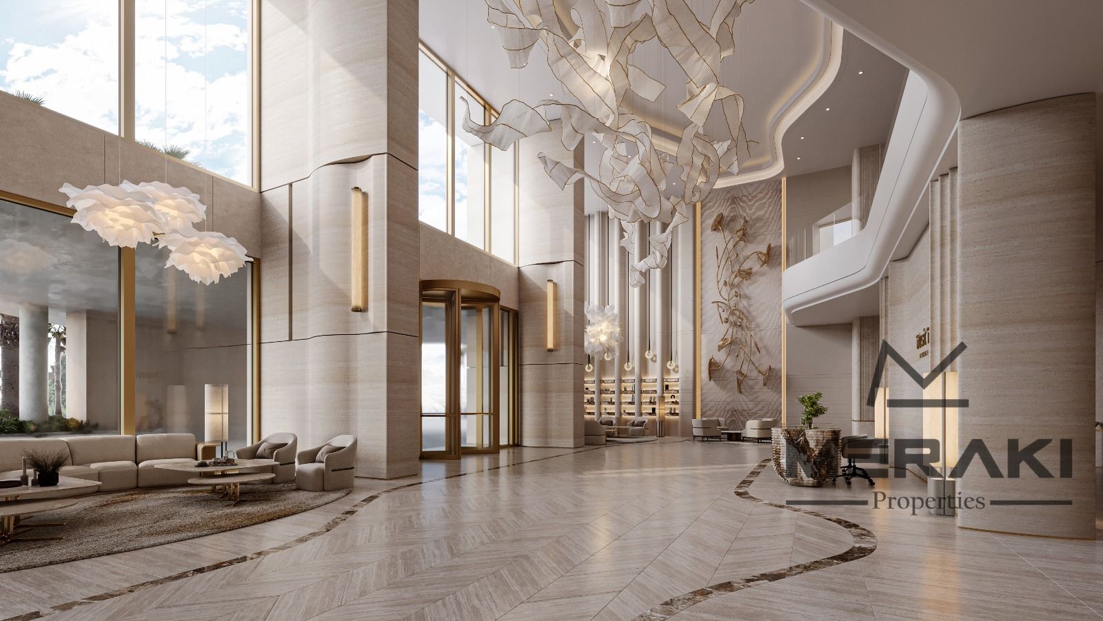 A luxurious hotel-owned apartment in Dusit Tower with a second bedroom and a spacious living room of 1,202 square feet, overlooking the Ajman Sea.