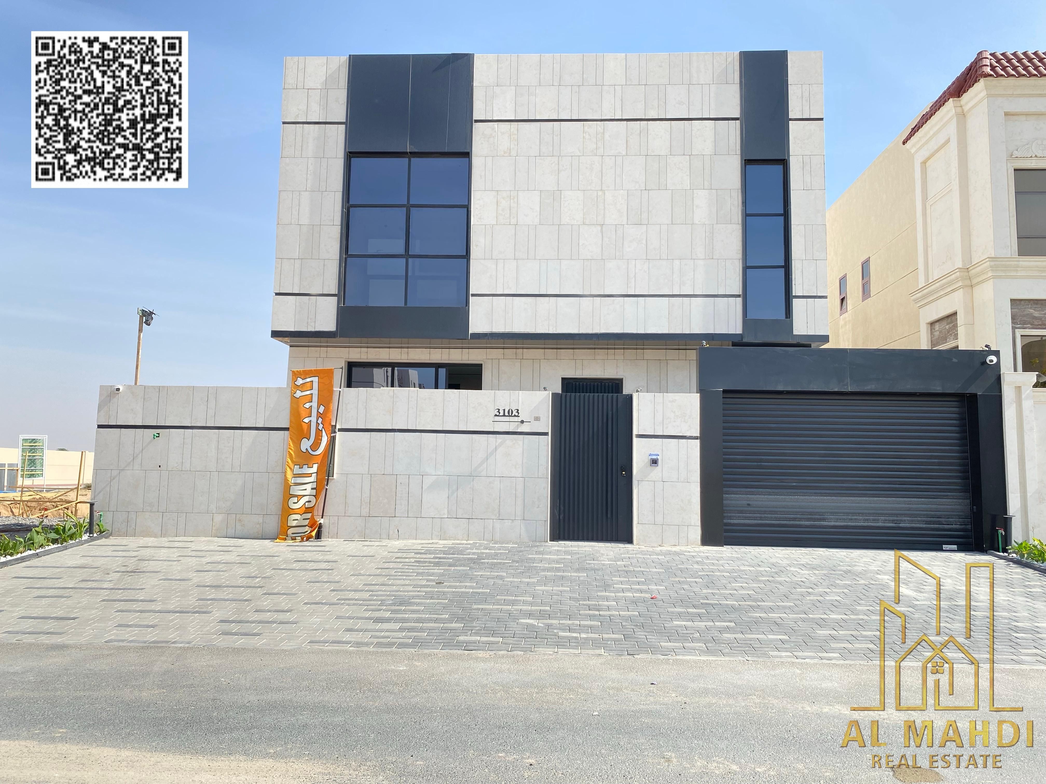 European-style villa with a modern design in Al Bahia, priced inclusive of registration and ownership fees, with bank financing or cash payment option