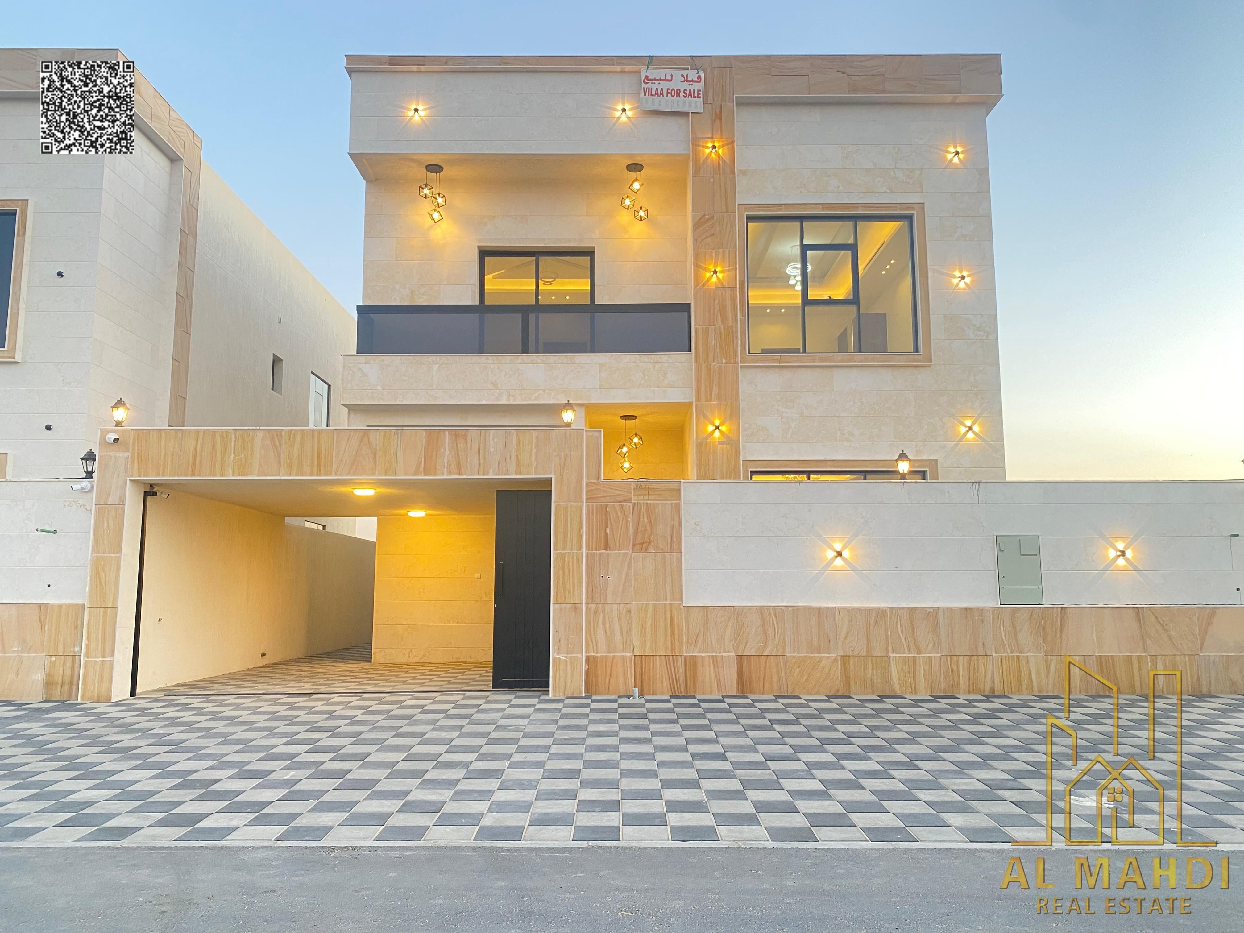 Villa with all registration and ownership fees included, ready to move in, in one of Ajman's most prestigious areas, freehold ownership.