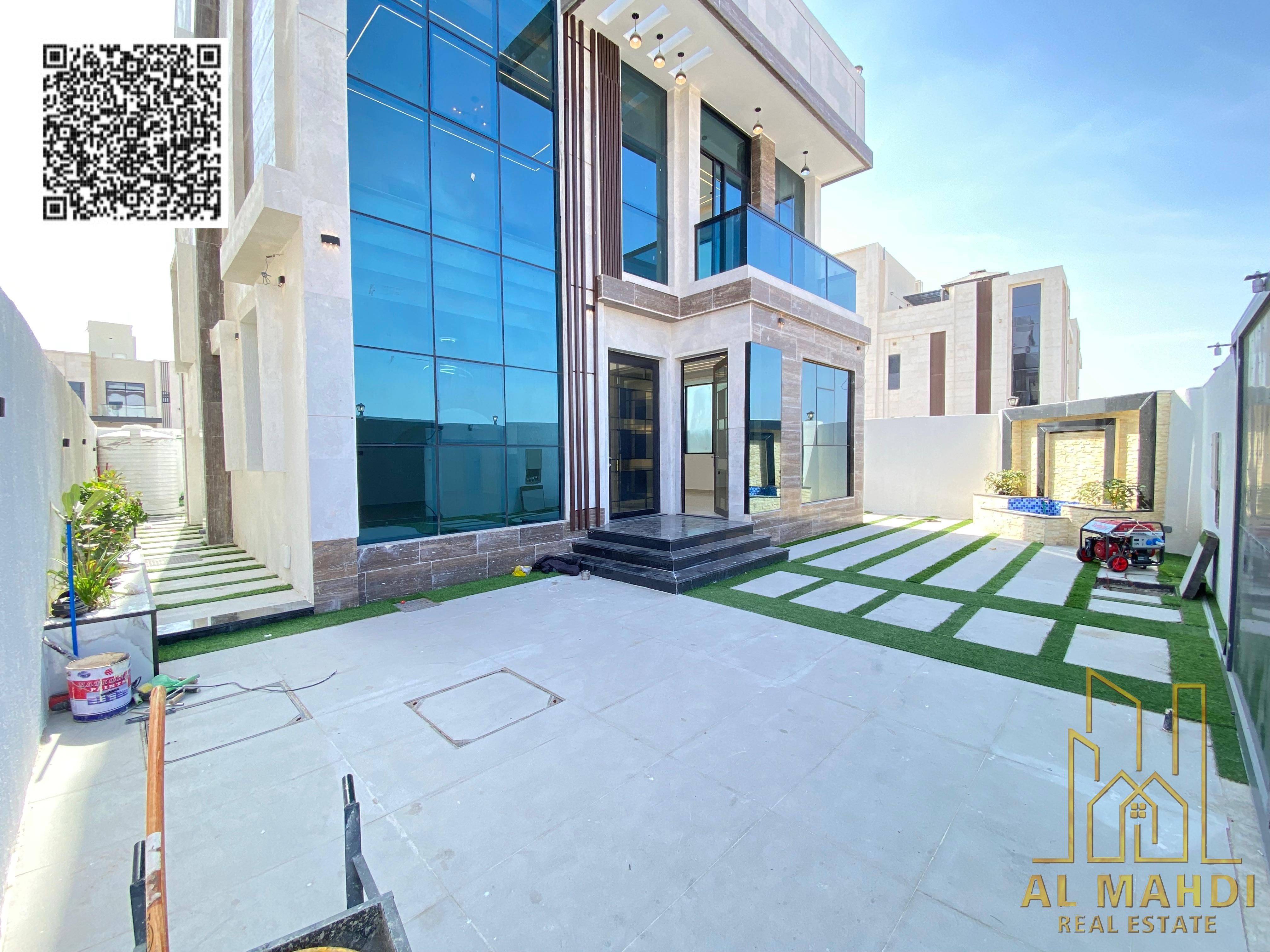 For Sale: Luxurious Modern Corner Villa – European Design | Al Bahia Area. This corner villa features a modern European design, high-end finishes, and