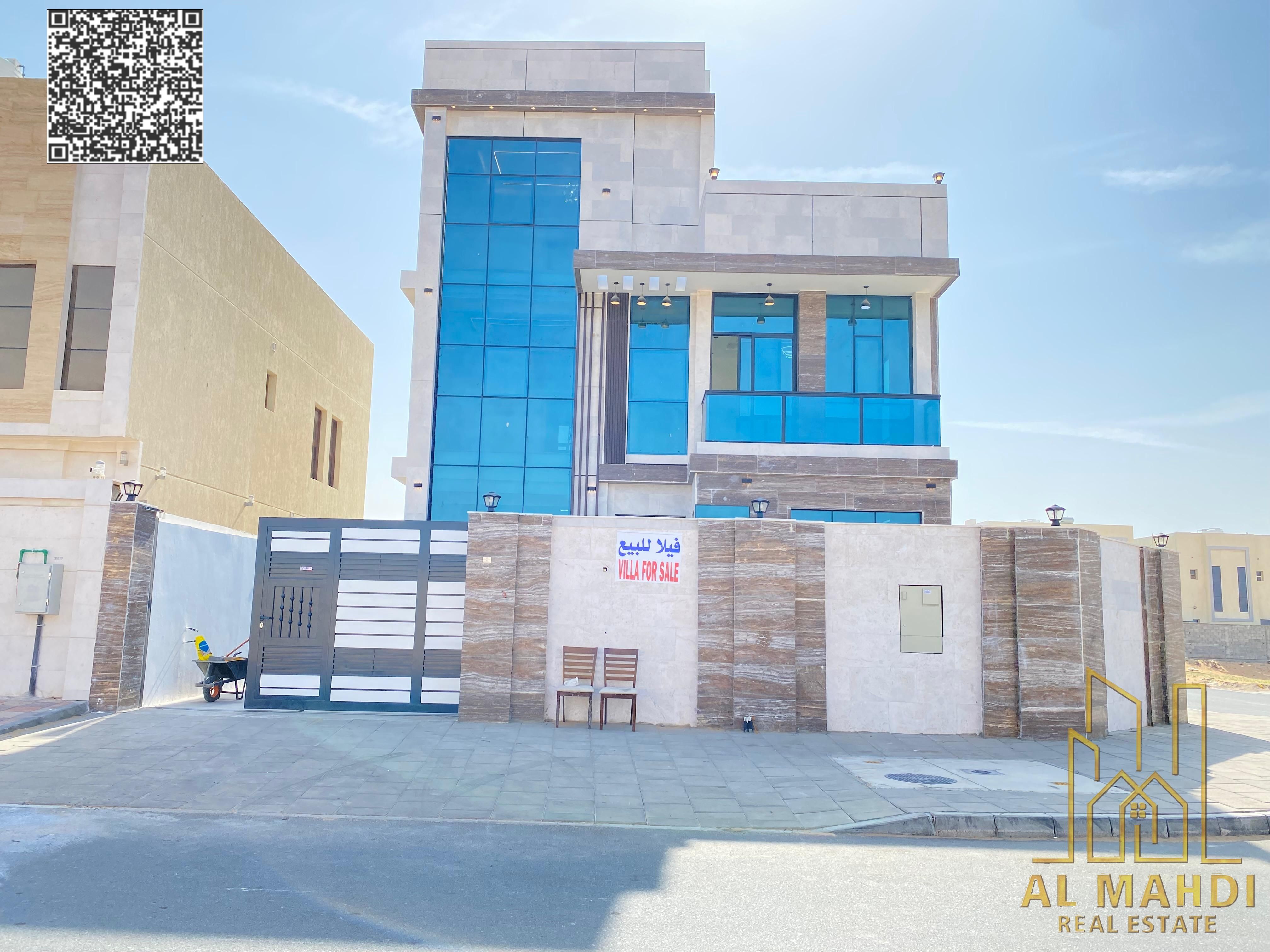 For Sale: Luxurious Modern Corner Villa – European Design | Al Bahia Area. This corner villa boasts a modern European design, high-end finishes, spaci