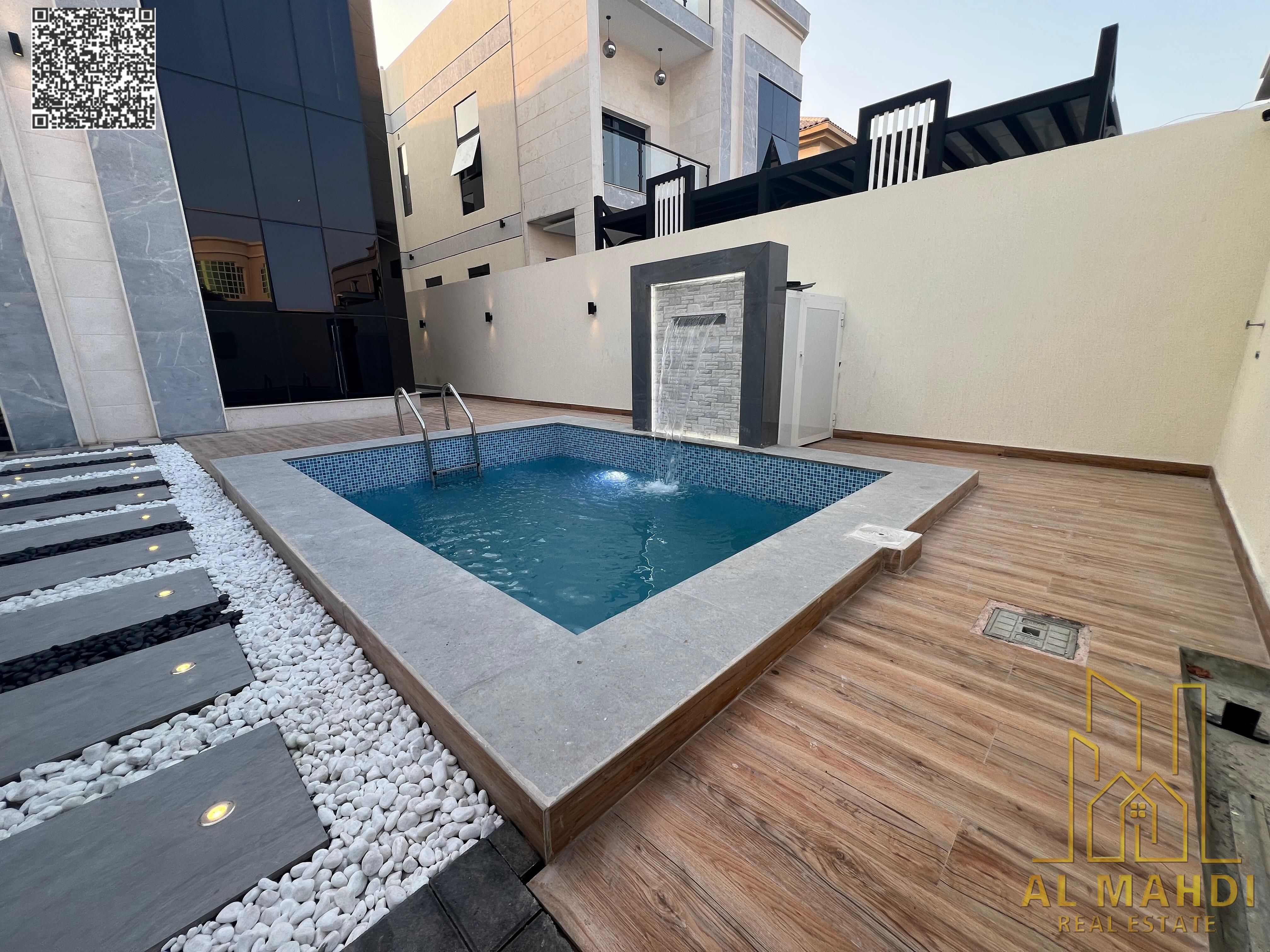 Villa with a swimming pool in Al Rawda 3 area, 4000 sq ft, luxurious design, freehold ownership for all nationalities