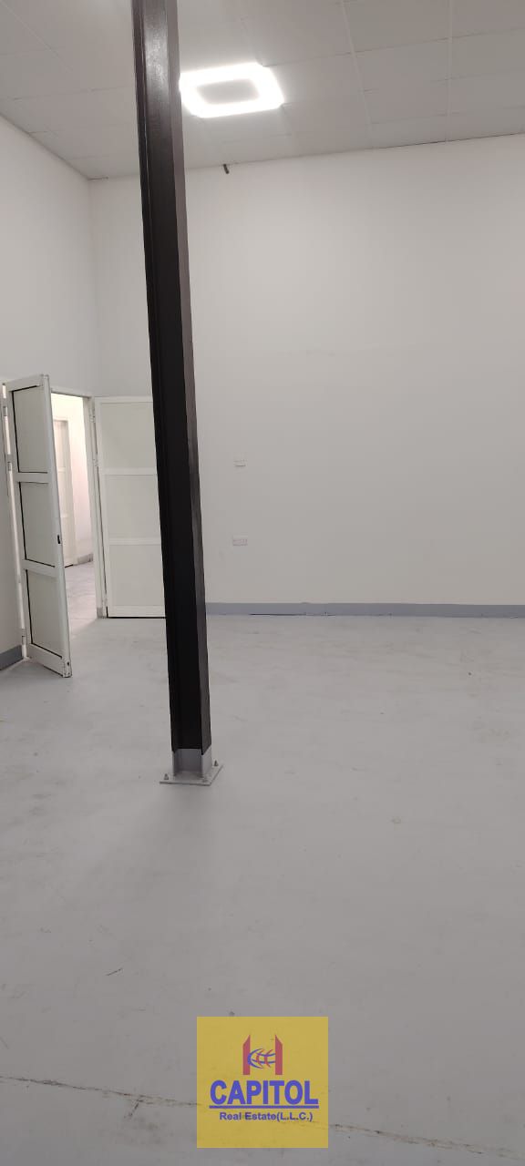 brand new separate warehouse on groud floor with attacehed washroom inside only 57420/- aed per year rent