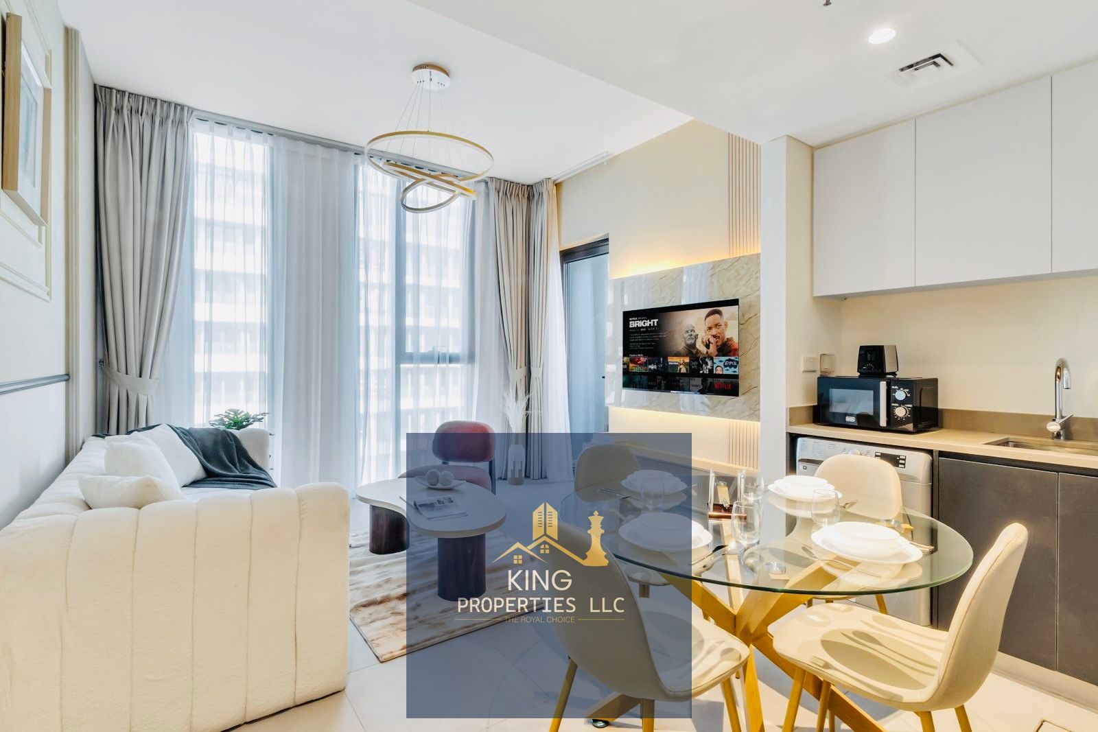 Brand new furnished 1 bhk with threes for rent Al Jada Sharjah