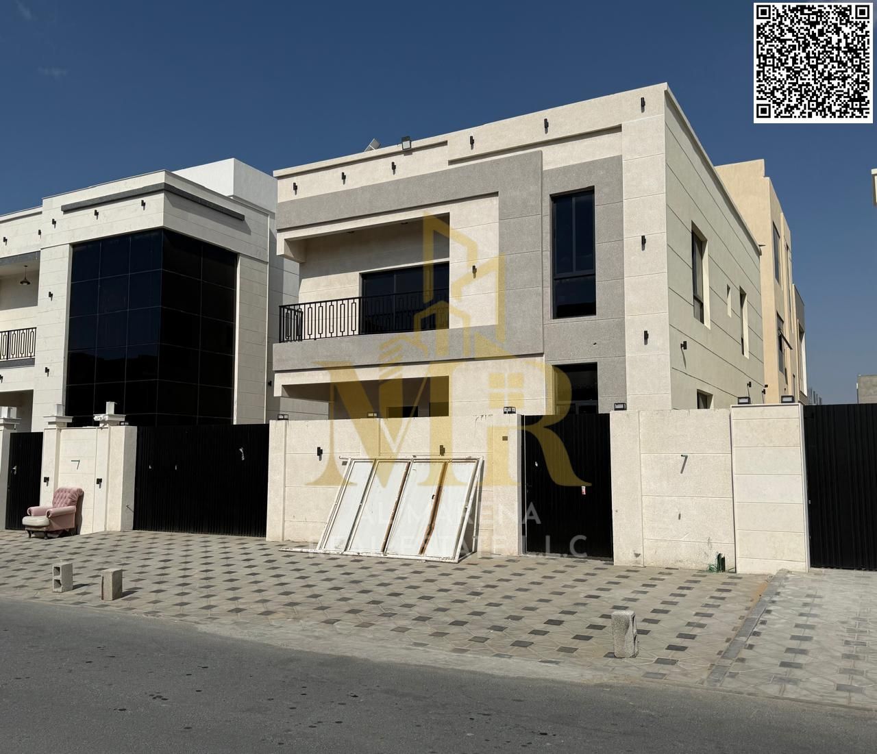 Villa for sale in Al Bahia – Ajman | 5 master bedrooms | Majlis and living room | Modern kitchen. Registration fees included.