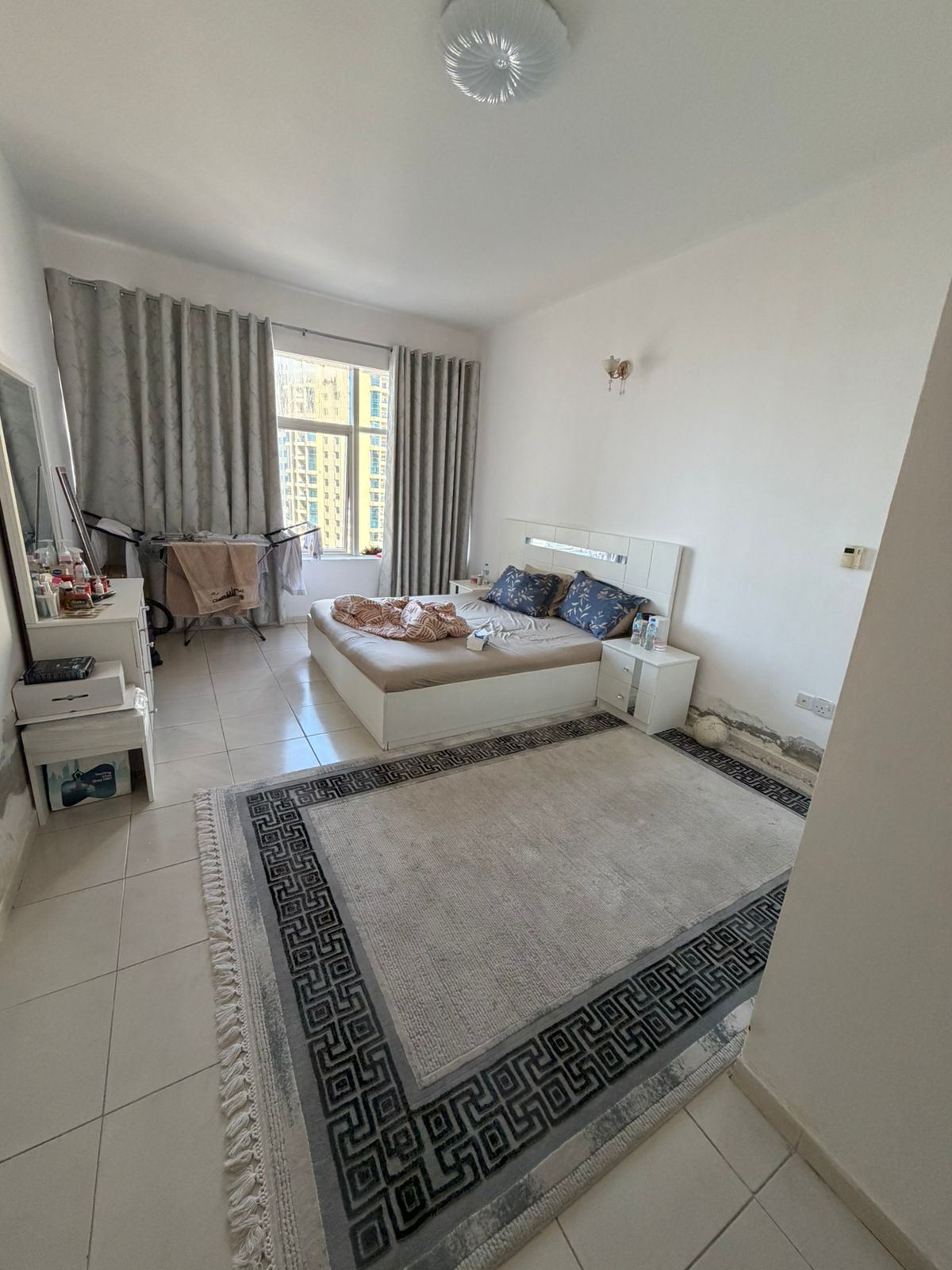 Two bedroom hall furnished apartment in Horizon Tower Ajman full sea view very large area ready to move great price opportunity