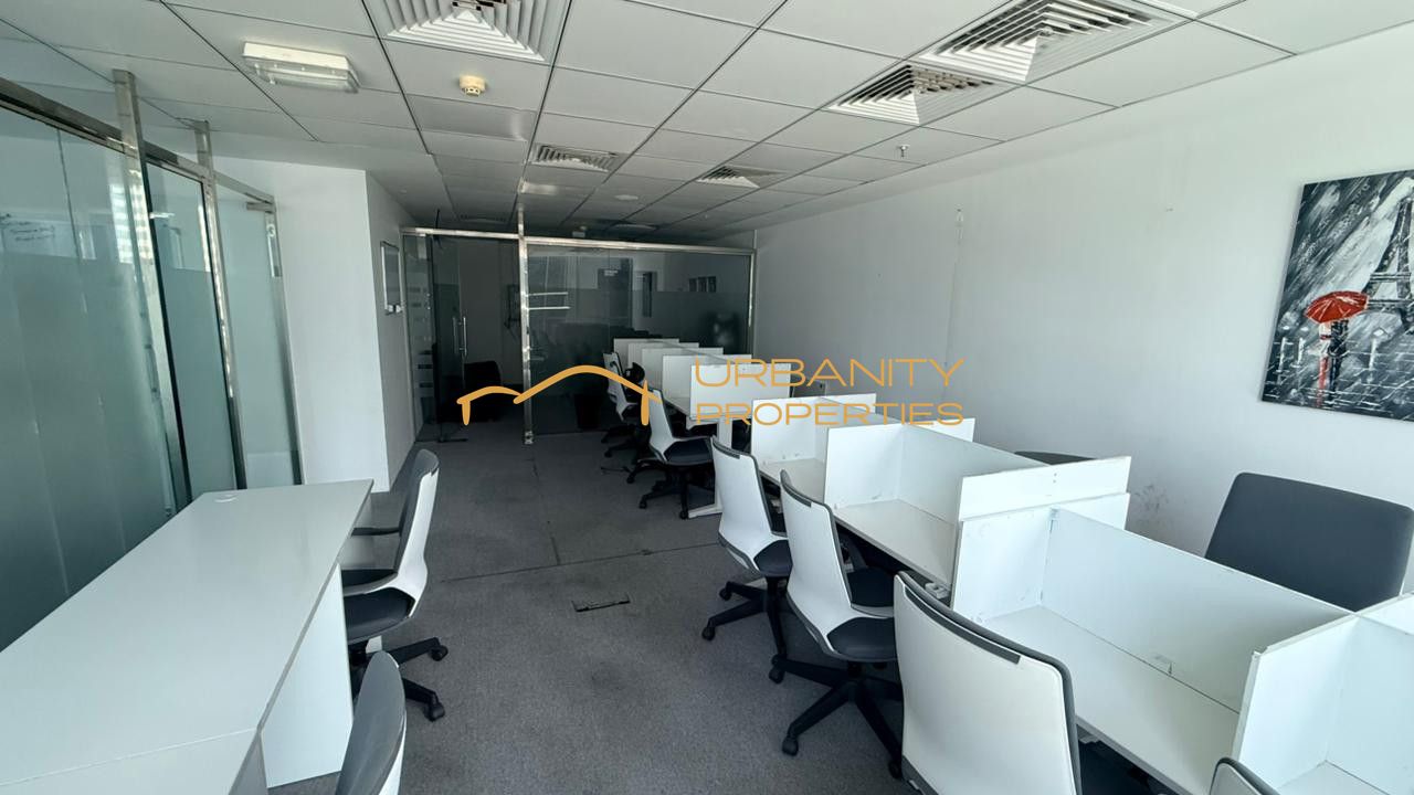 Fully Furnished & Fitted Office | Part Lake View | 820 Sqft | Prime Business Bay Location