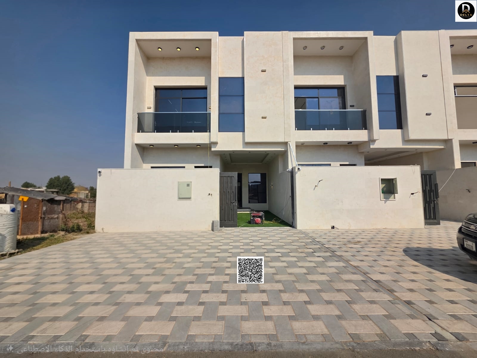Luxury townhouse villas in Al-Haliyo 2, ground floor + first floor + roof, 4 bedrooms, majlis and 2 living rooms, price includes registration fees