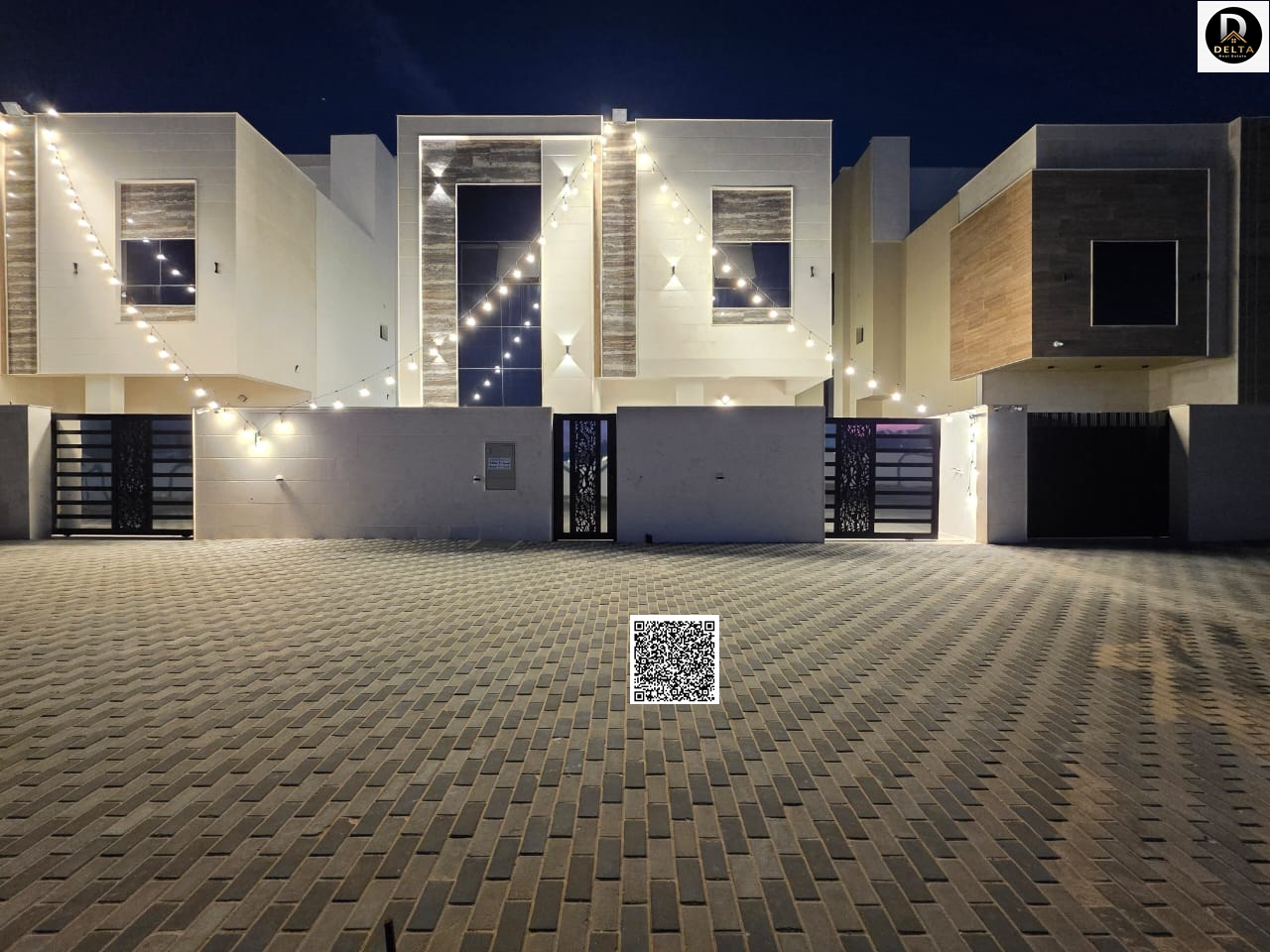 Modern villa for sale in Al Helio 2 area – Ajman. Excellent location. Includes registration and ownership fees. Two floors and a roof. Land area: 3500