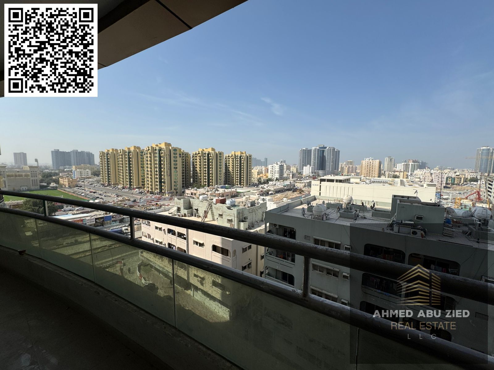 Furnished one-bedroom apartment for annual rent in Al Rashidiya 1, Horizon Towers. Features include a master bedroom, two bathrooms, a spacious living