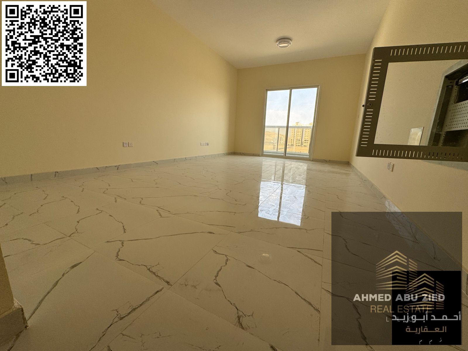Luxurious 1 Master BR + Hall apartment with maid room in Jurf 3, Ajman. 2 bathrooms, balcony with open view, central A/C, flexible payments.