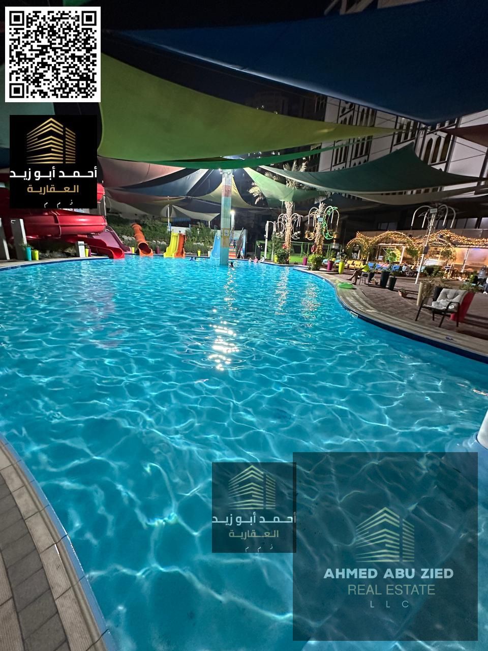 Finest 1 BHK in Al Rashidiya 1 with gym, pool, aqua park, parking, appliances, Central A/C. Rent 45k yearly, 6 cheques.