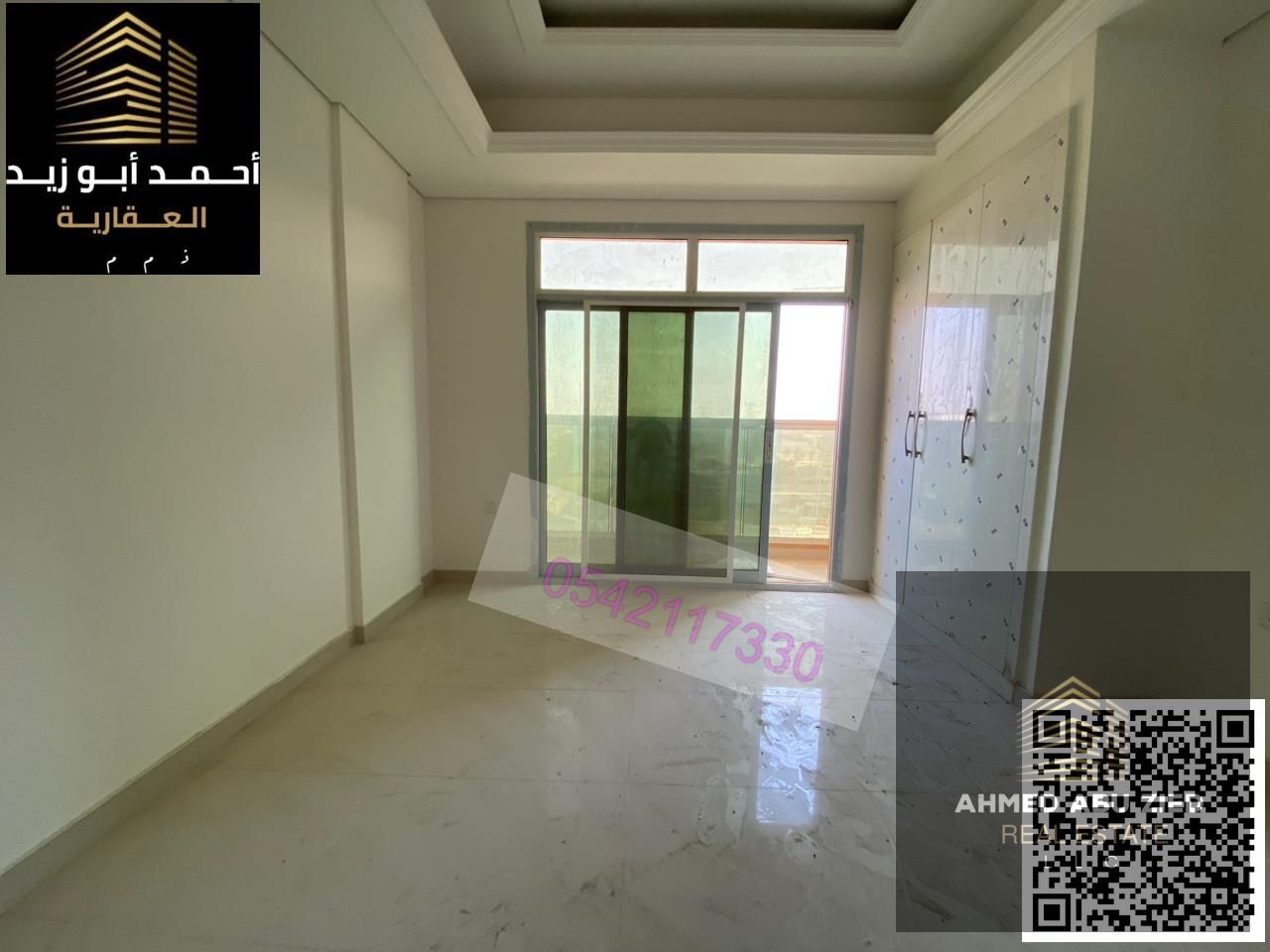 Luxurious 3BR + Hall apartment for annual rent, first occupancy in Al Muweihat 3, Ajman – 2 Master Bedrooms, 3 Bathrooms, balcony, central A/C, free m