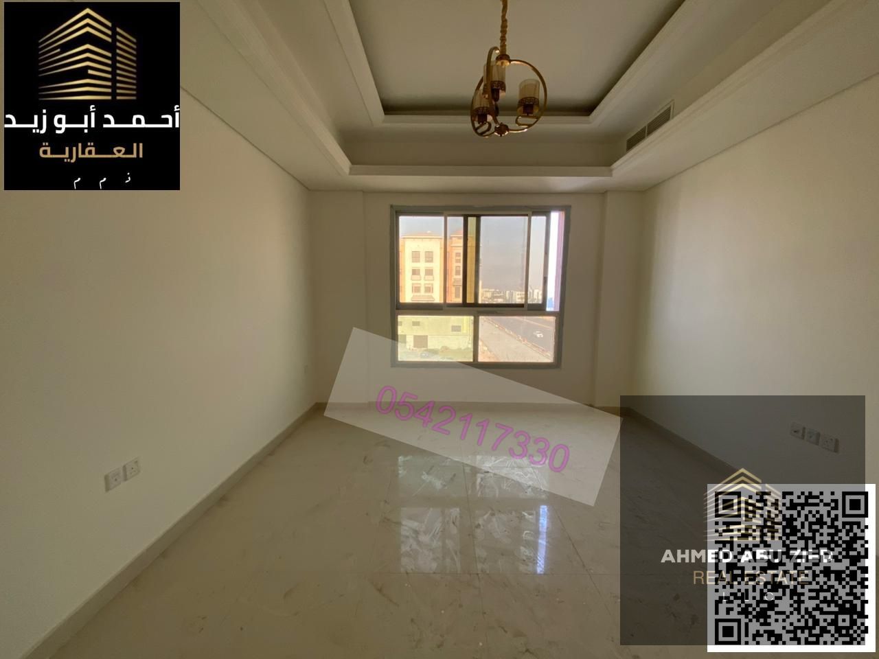 Luxury 3BR + Hall apartment for annual rent in Al Muweihat 3, Ajman – 3 Bathrooms, balcony, Central A/C, built-in wardrobes, free maintenance, 4 payme
