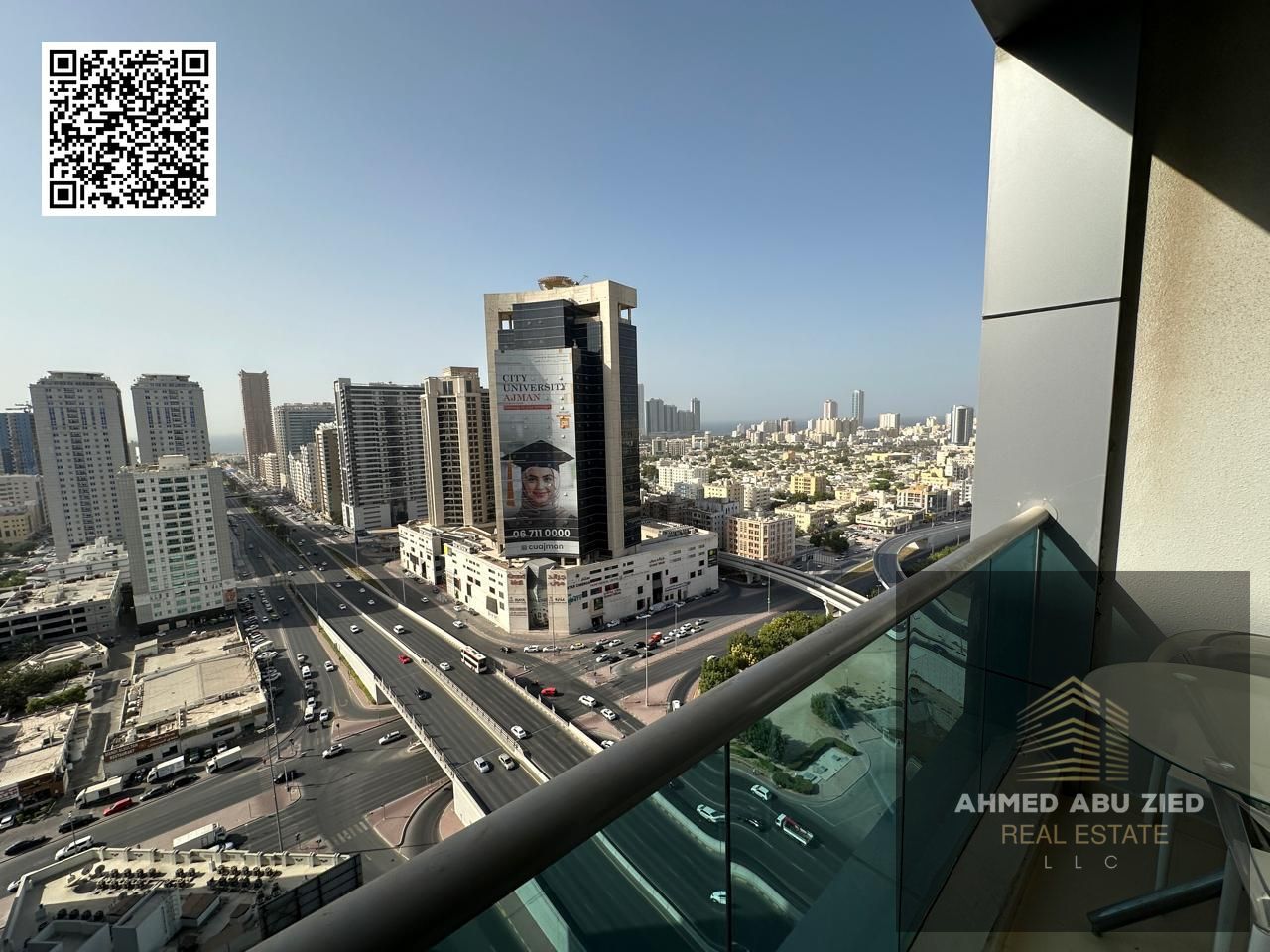 Fully furnished two-bedroom apartment with an open view and private parking for annual rent in City Towers, Al Nuaimiya 3, Ajman