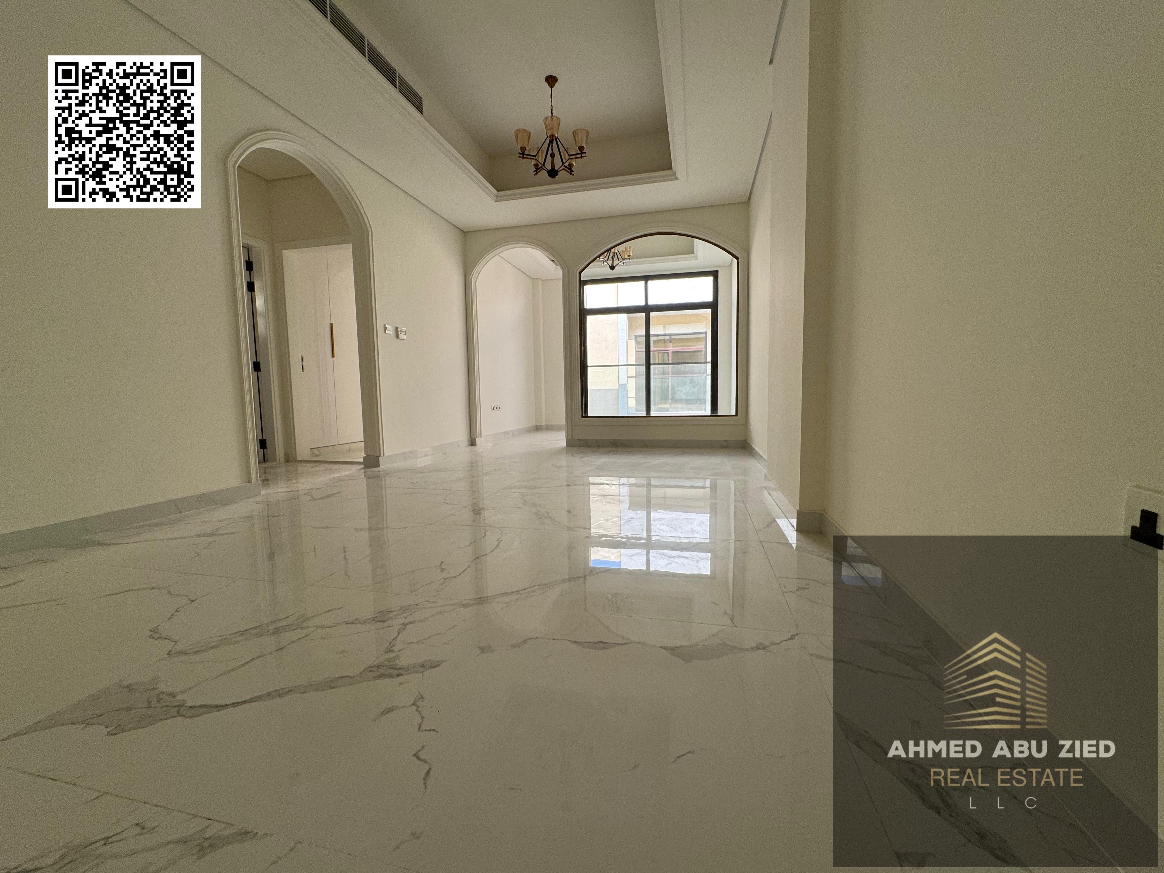 Luxurious one-bedroom apartment, first occupancy, with a swimming pool, for annual rent in Al Muwaihat 3, directly on the main road.