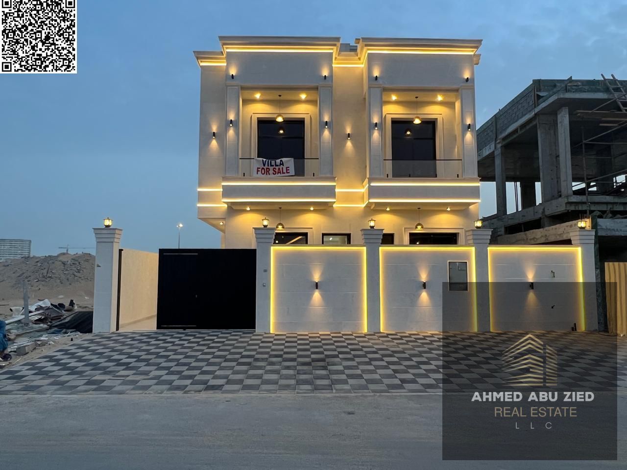 Spacious elegant villa in Ajman, first tenant, 6BR, 8 bathrooms, maid’s room, central AC, ground, first & roof floors, fully equipped kitchen, built-i